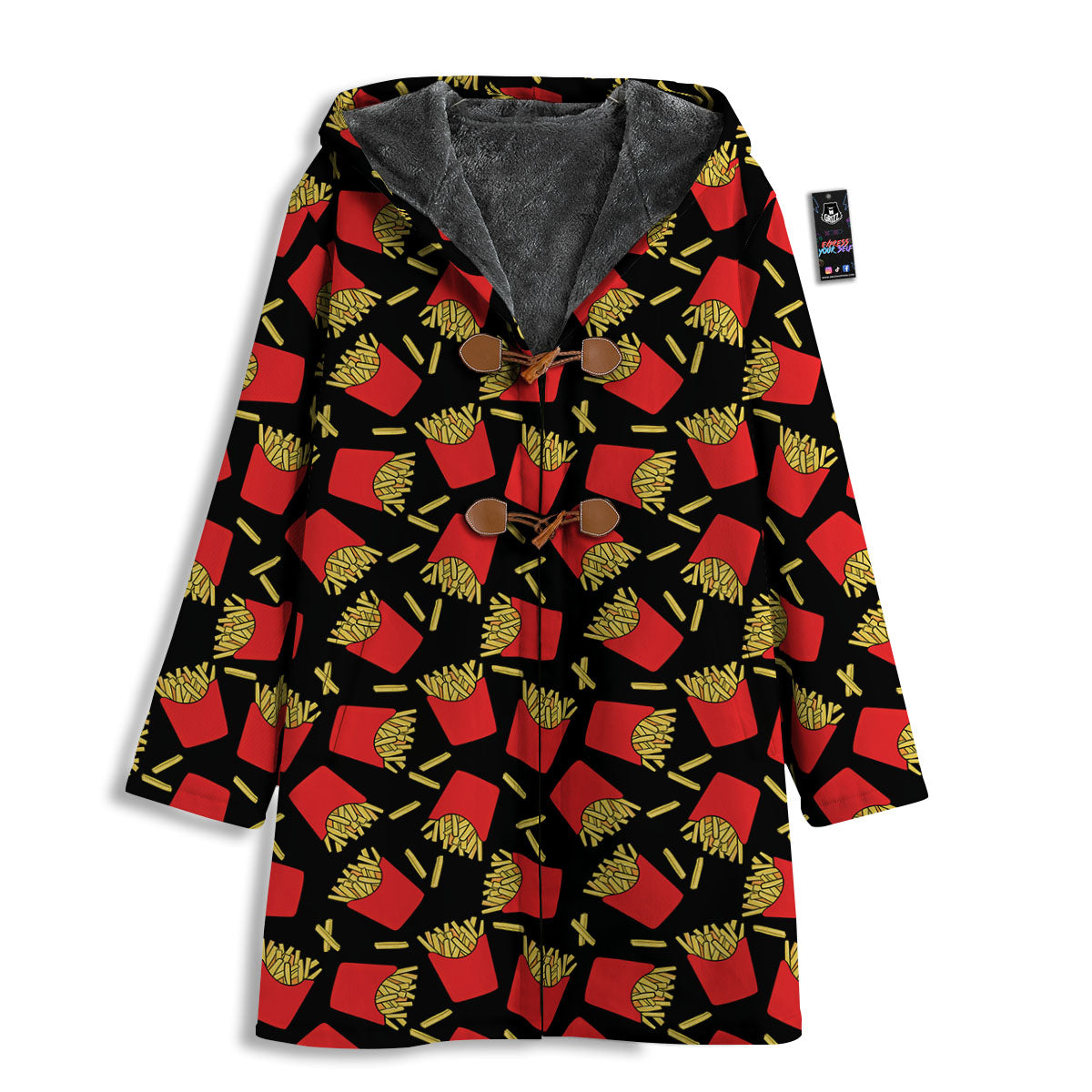 French Fries Doodle Print Pattern Men's Windbreaker Jacket-grizzshop