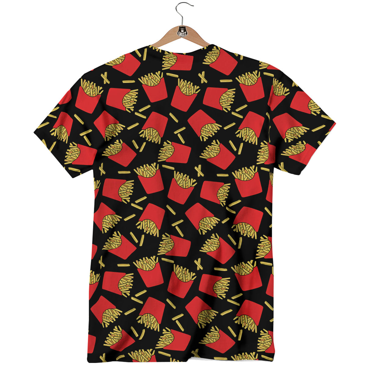 French Fries Doodle Print Pattern T-Shirt-grizzshop