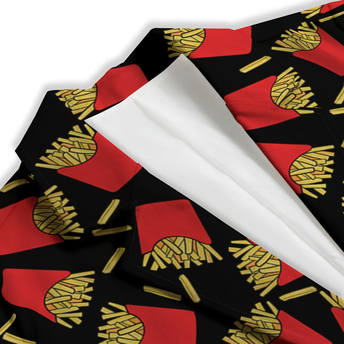 French Fries Doodle Print Pattern Women's Blazer-grizzshop