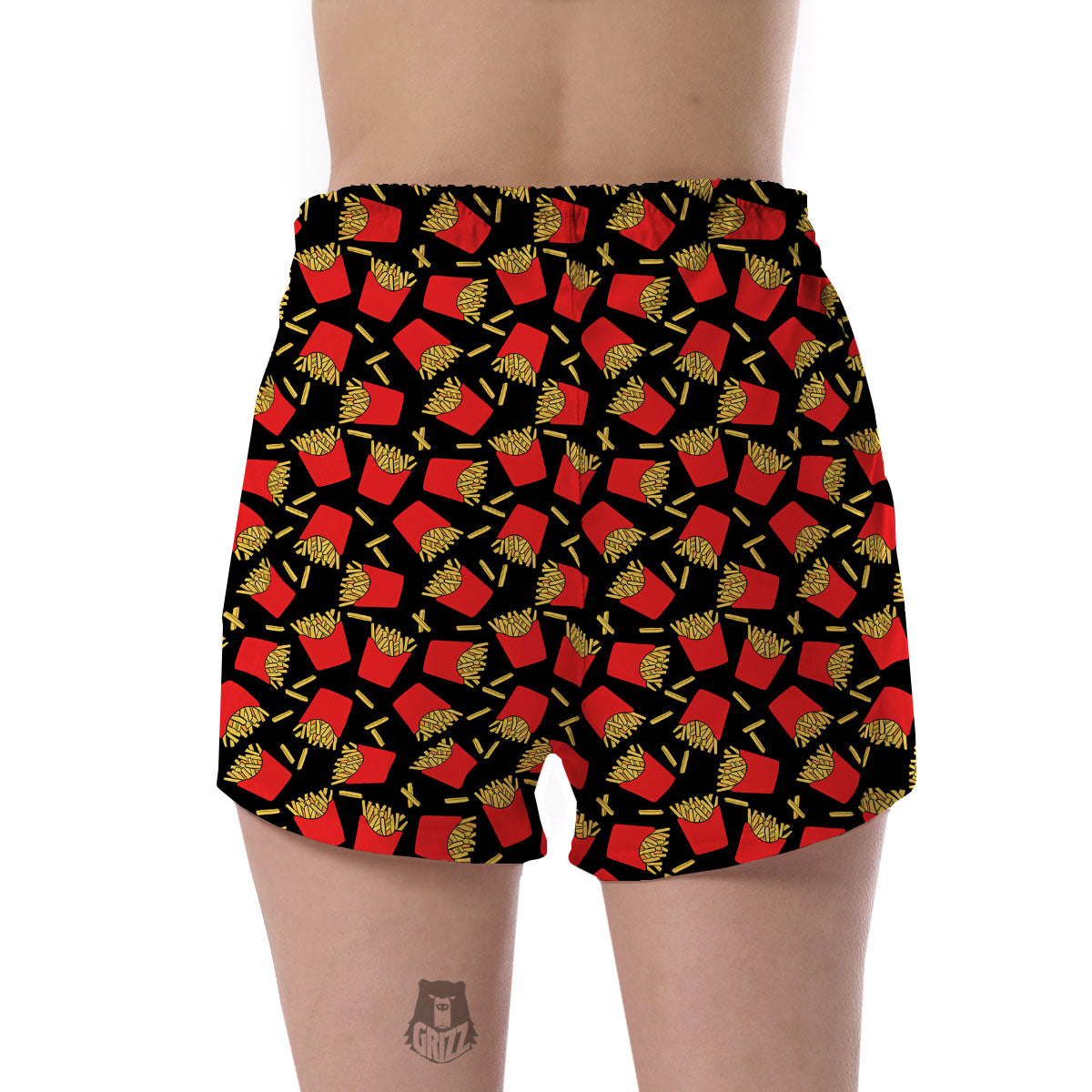 French Fries Doodle Print Pattern Women's Shorts-grizzshop