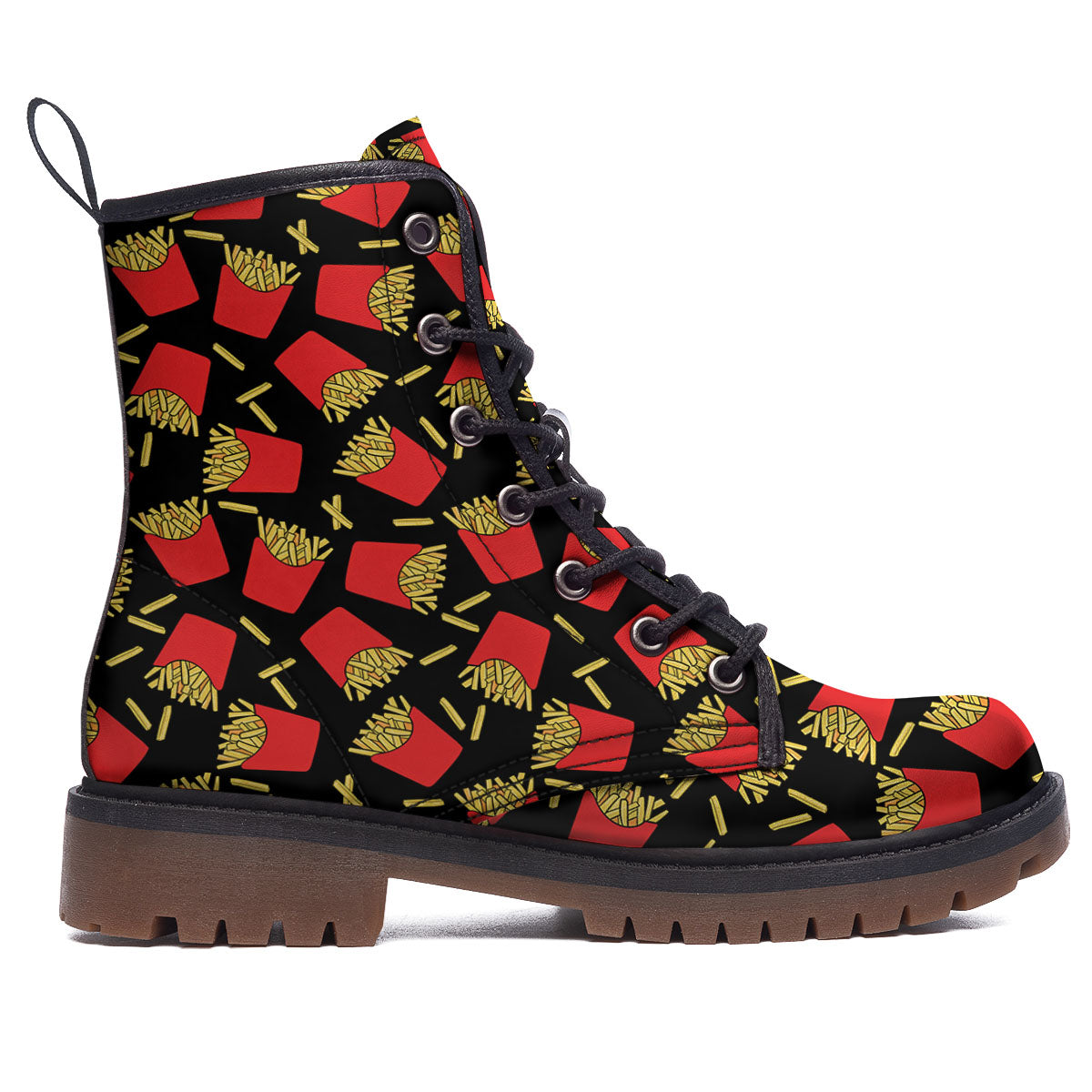 French Fries Doodle Print Pattern Work Boots-grizzshop