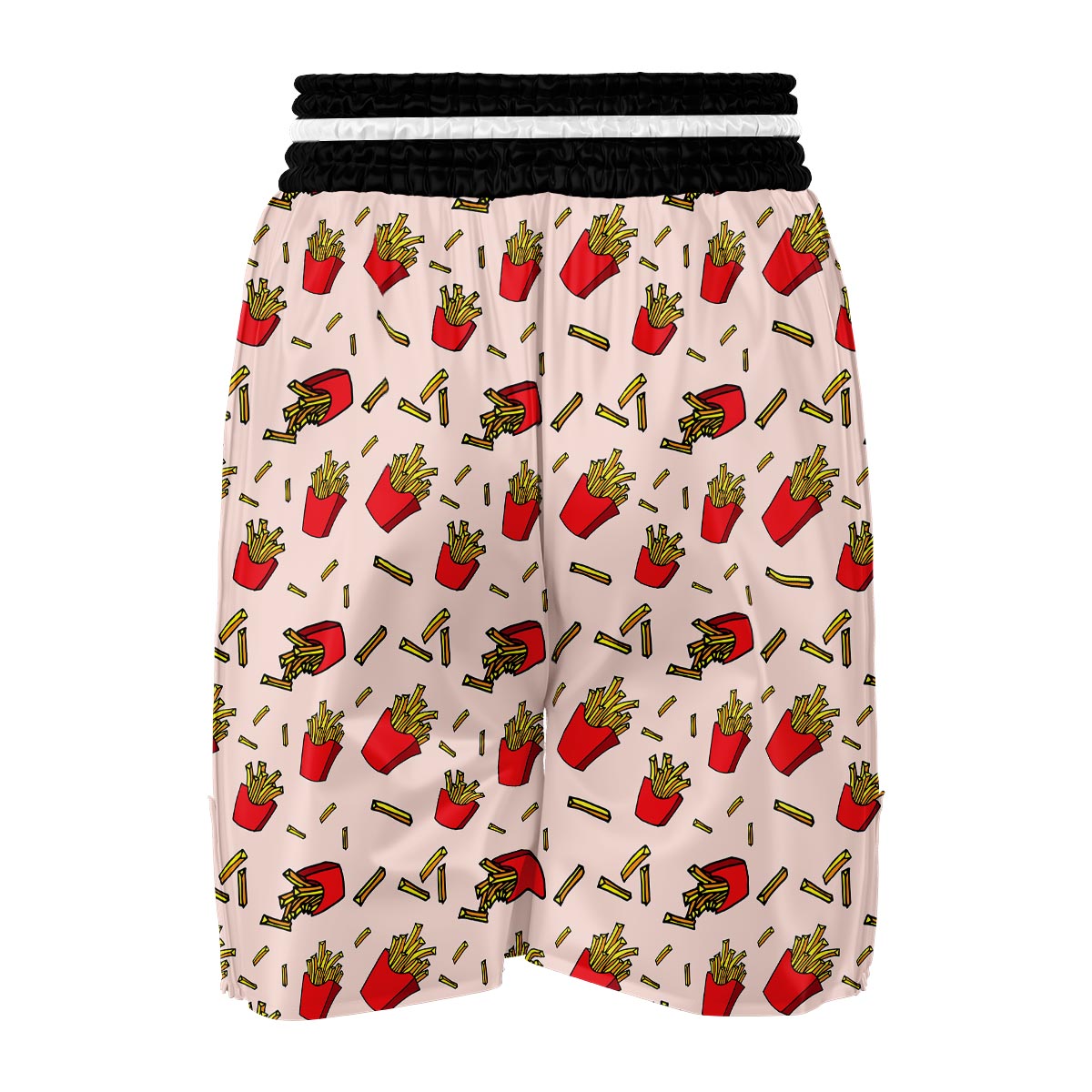French Fries Pattern Print Boxing Shorts-grizzshop