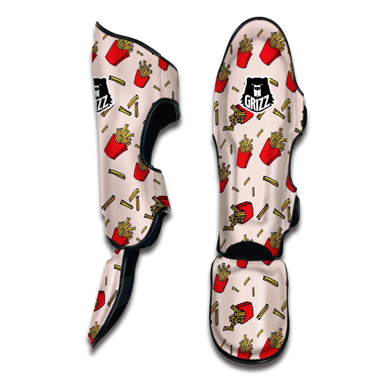 French Fries Pattern Print Muay Thai Shin Guards-grizzshop