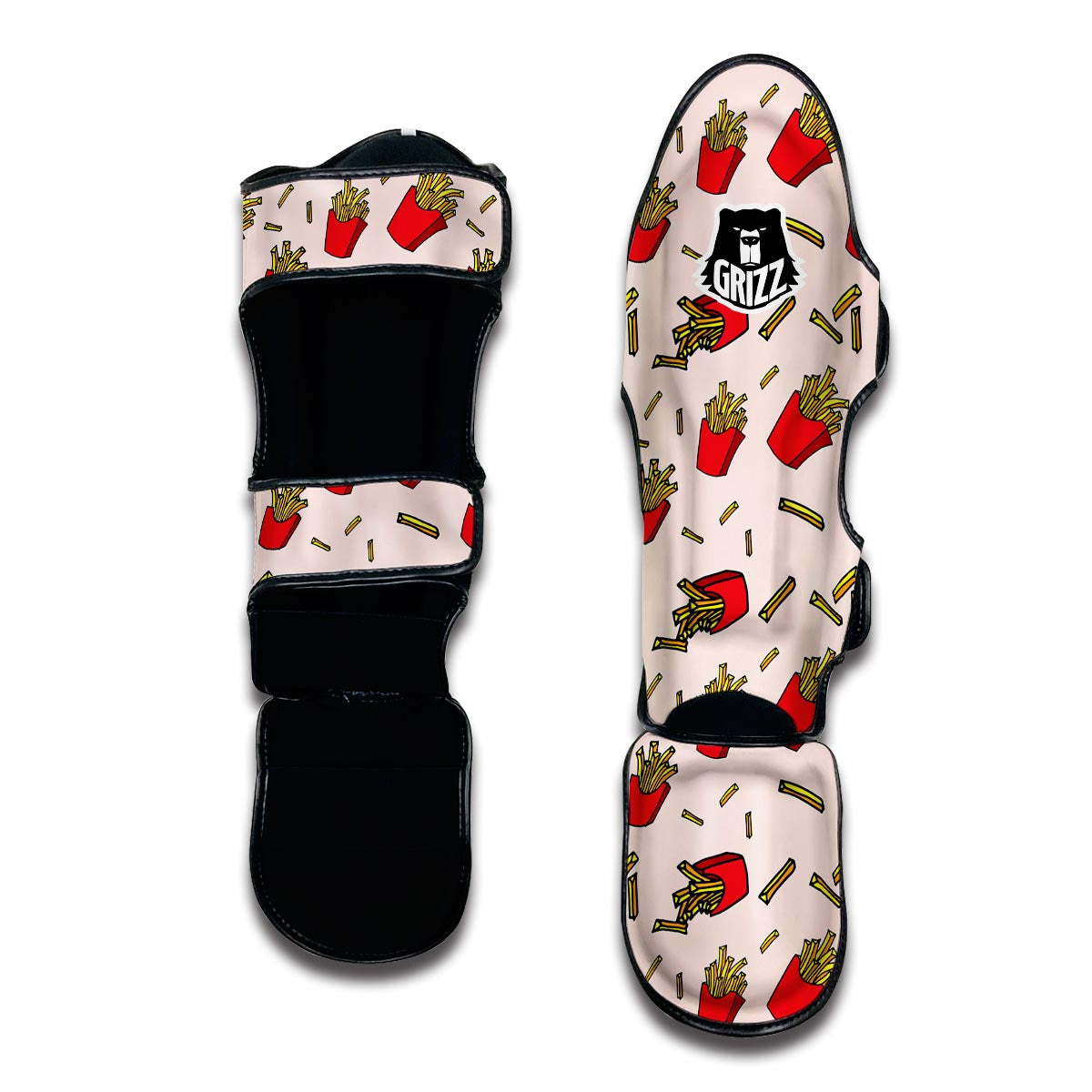 French Fries Pattern Print Muay Thai Shin Guards-grizzshop