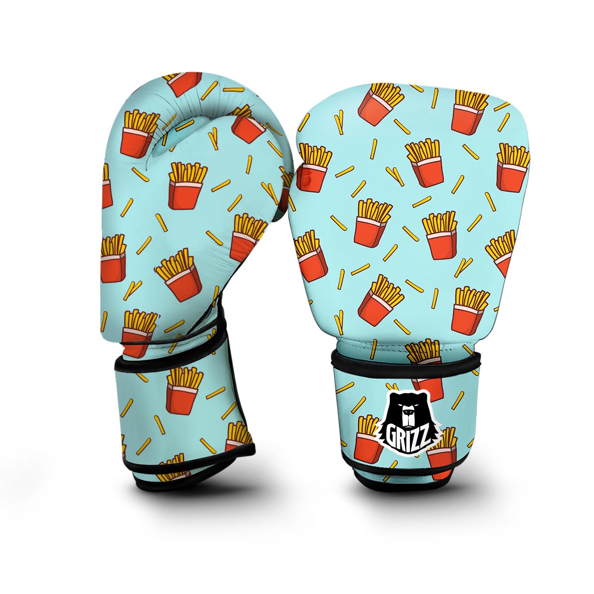 French Fries Print Pattern Boxing Gloves-grizzshop