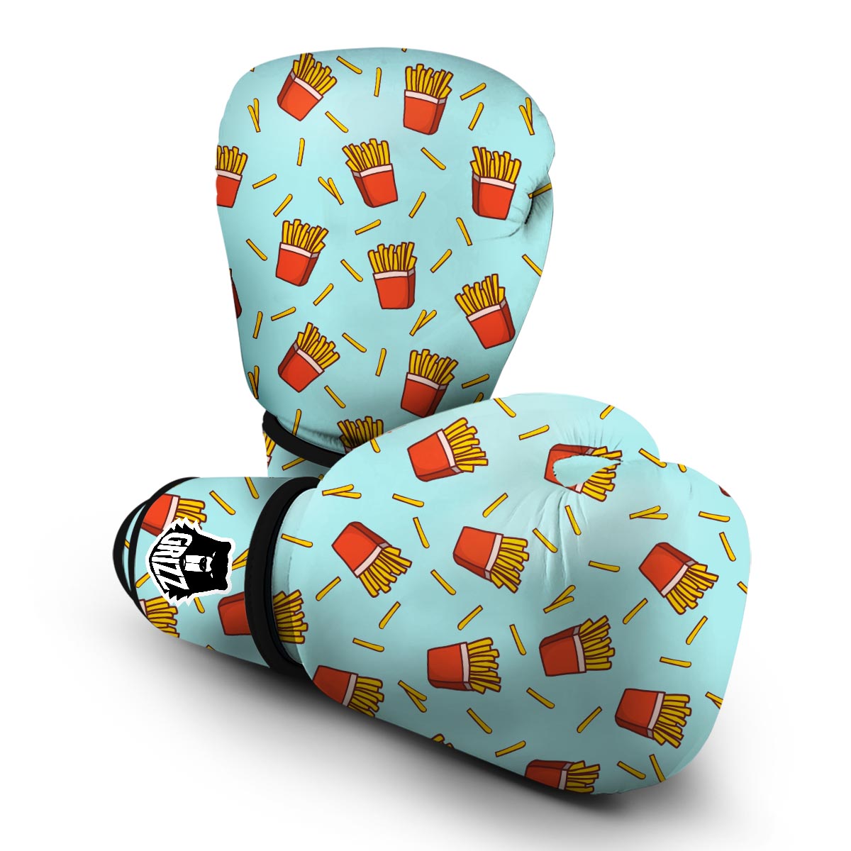 French Fries Print Pattern Boxing Gloves-grizzshop