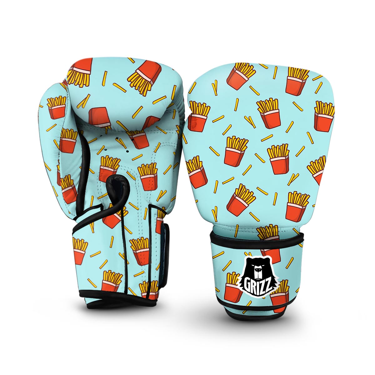 French Fries Print Pattern Boxing Gloves-grizzshop