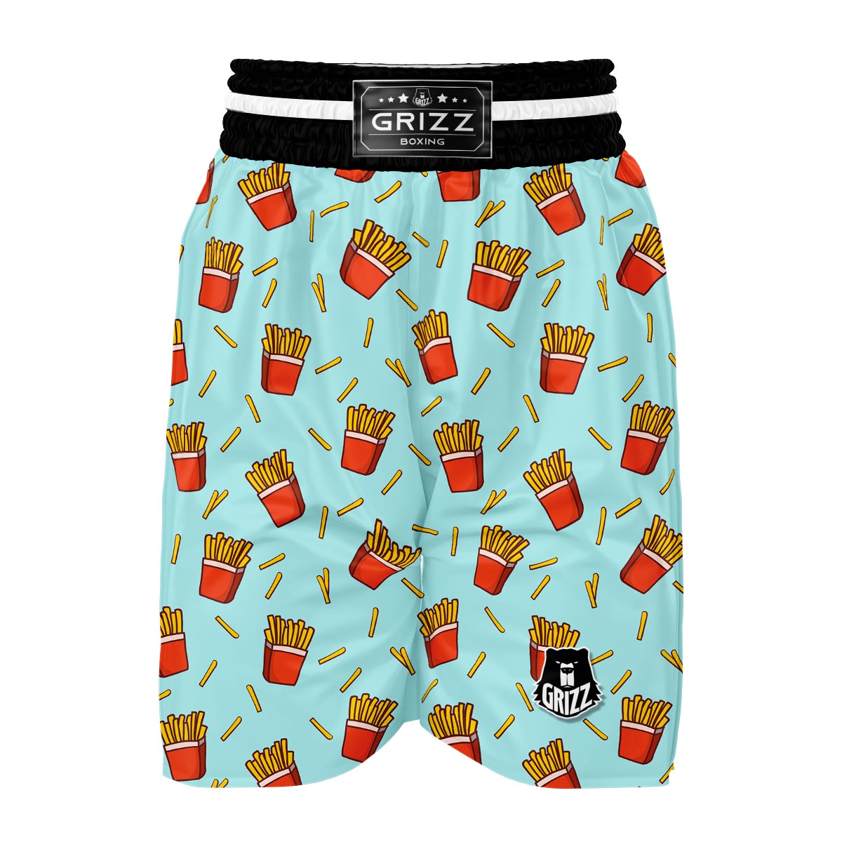 French Fries Print Pattern Boxing Shorts-grizzshop