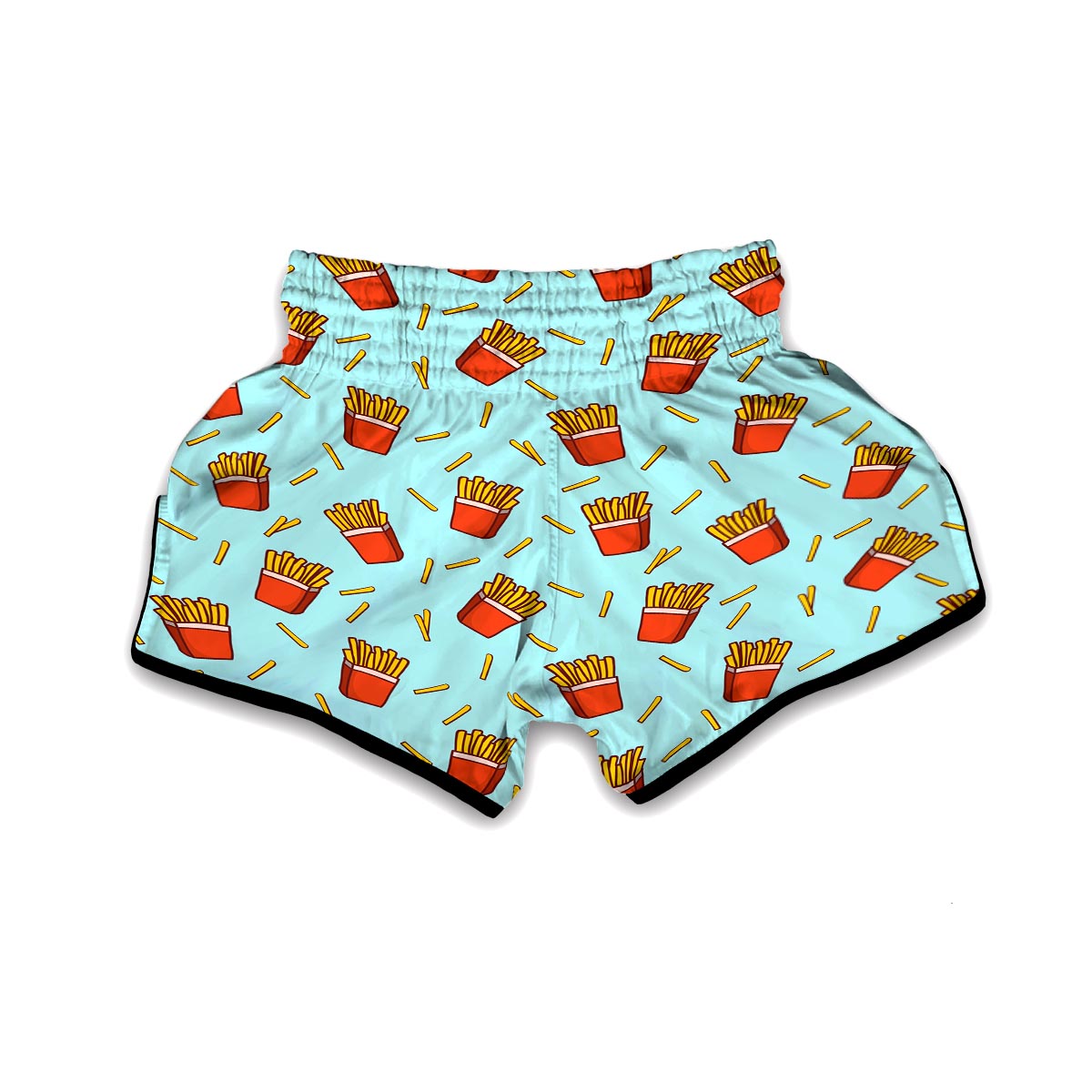 French Fries Print Pattern Muay Thai Boxing Shorts-grizzshop