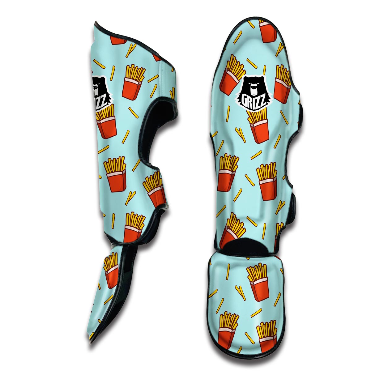 French Fries Print Pattern Muay Thai Shin Guards-grizzshop