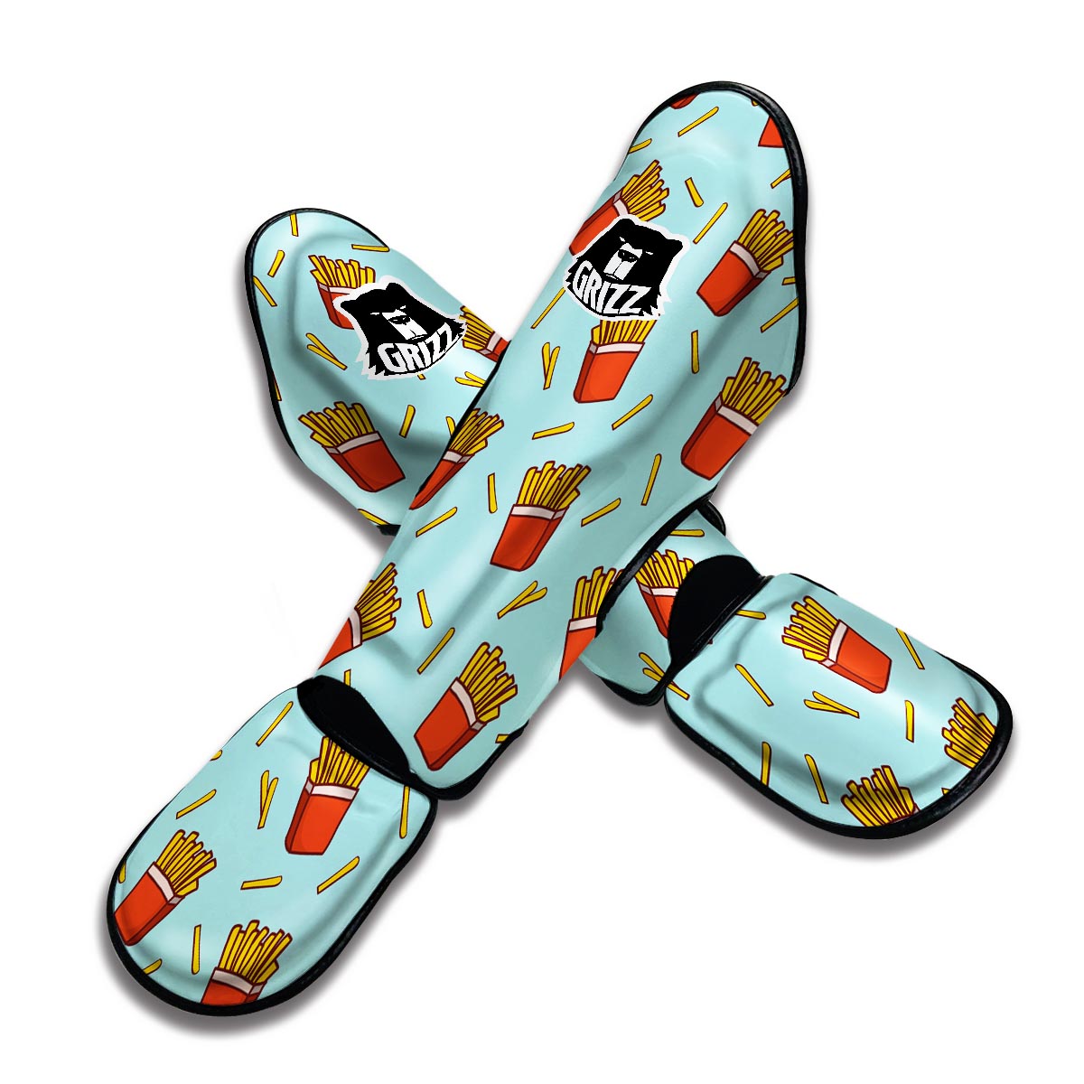 French Fries Print Pattern Muay Thai Shin Guards-grizzshop