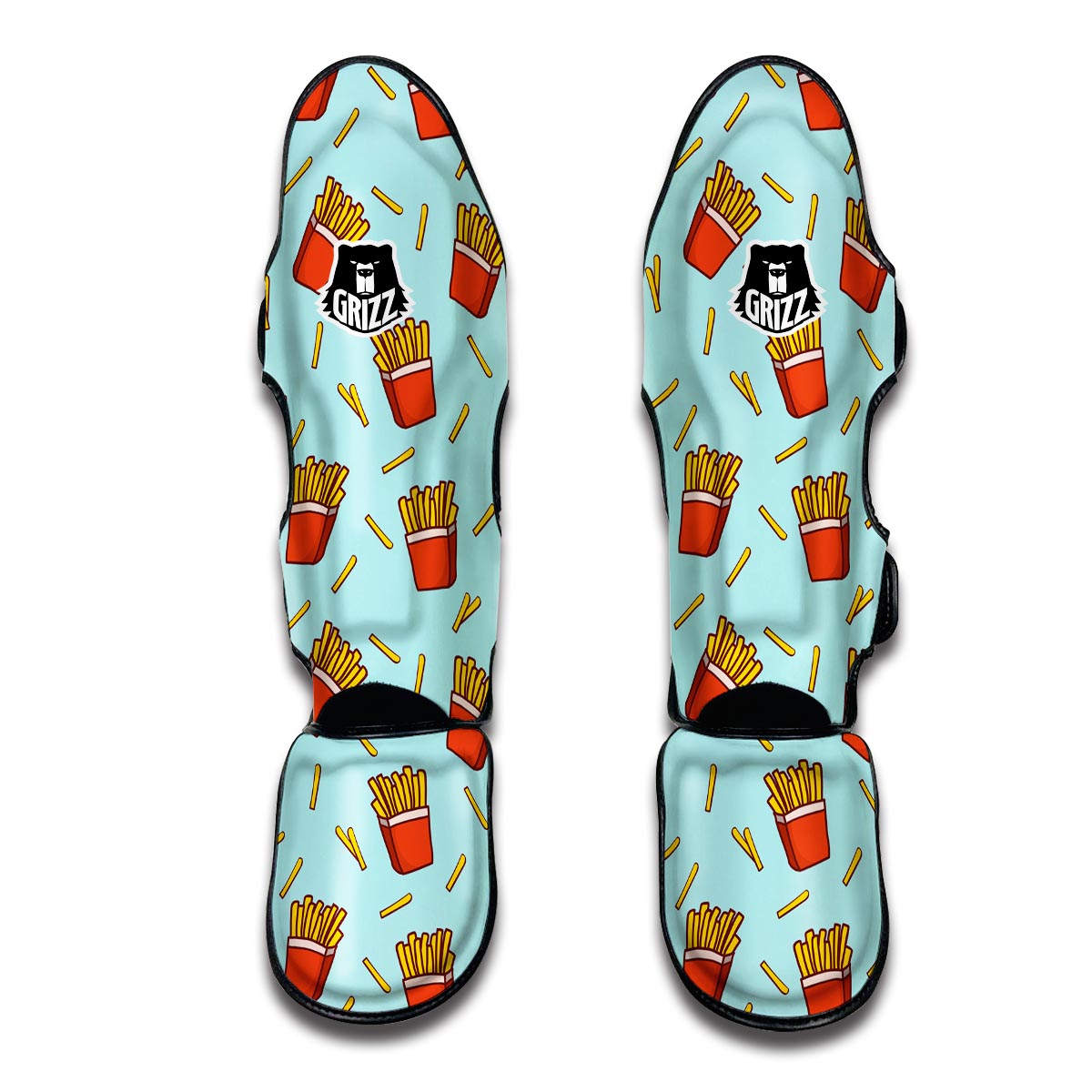 French Fries Print Pattern Muay Thai Shin Guards-grizzshop