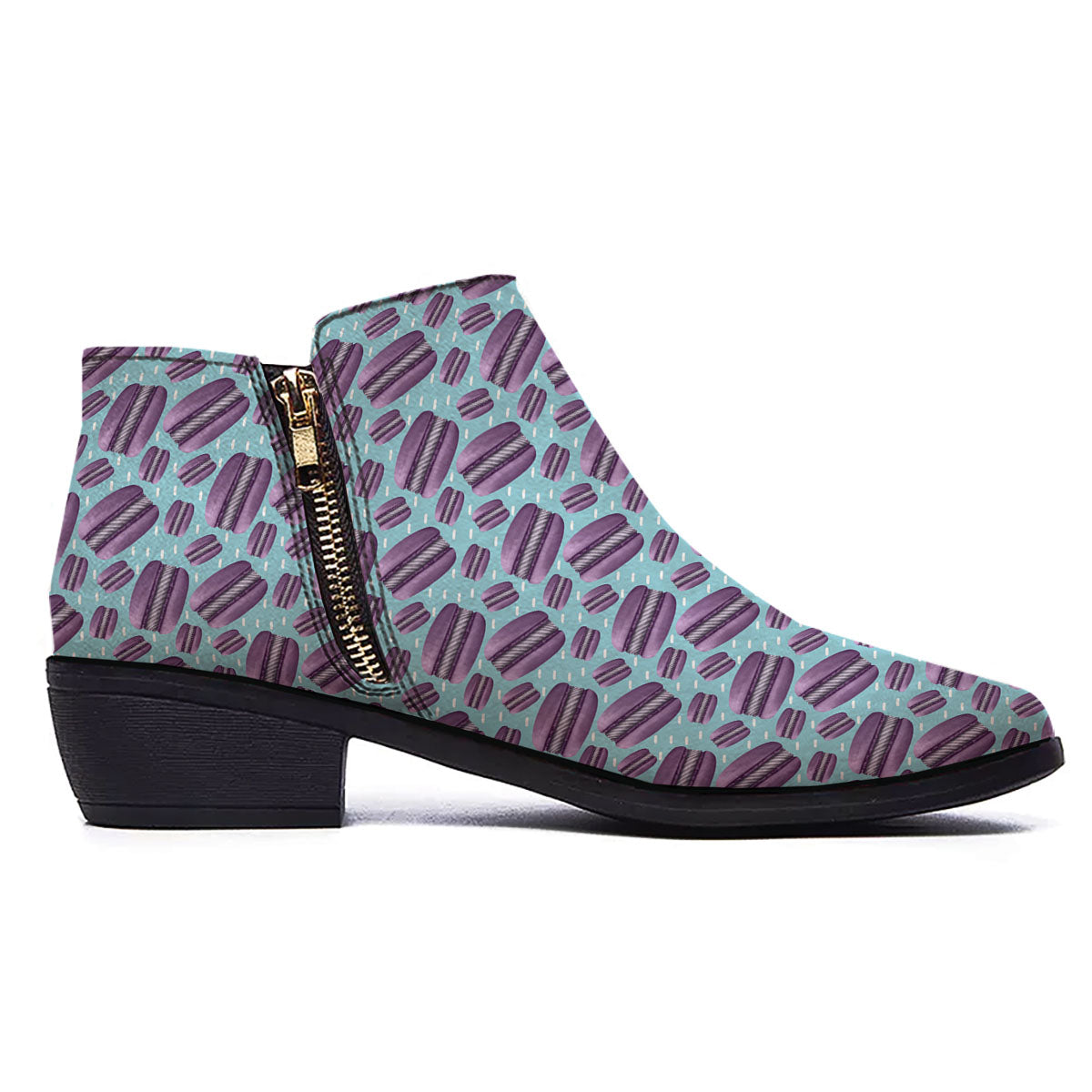 French Macarons Print Pattern Ankle Boots-grizzshop