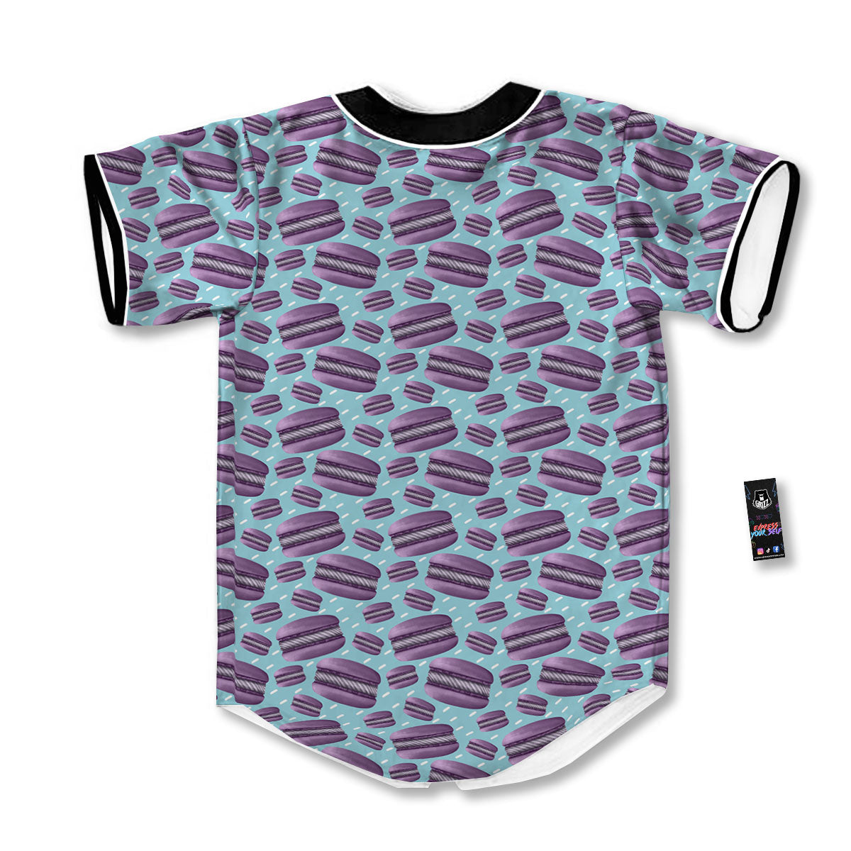 French Macarons Print Pattern Baseball Jersey-grizzshop