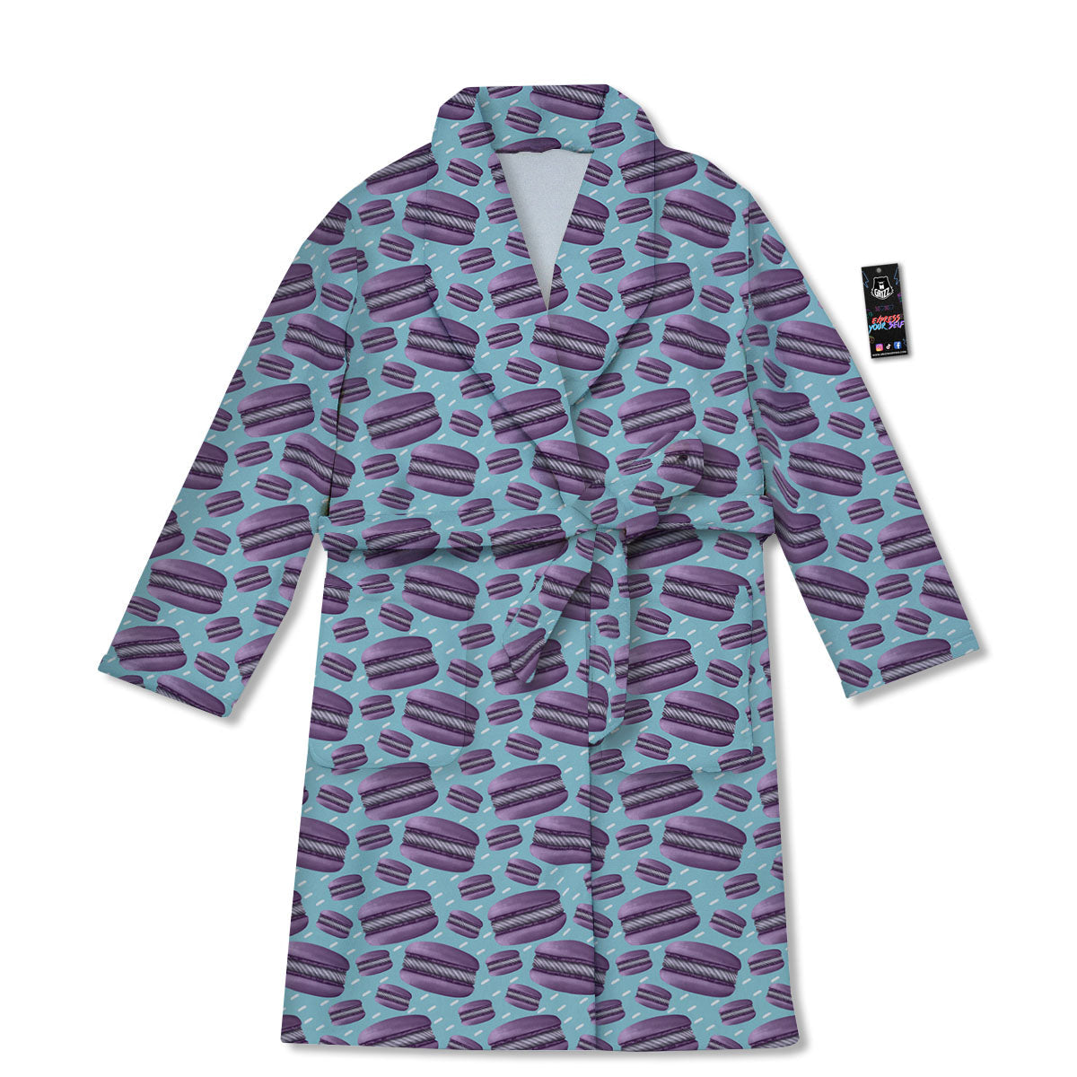 French Macarons Print Pattern Bathrobe-grizzshop