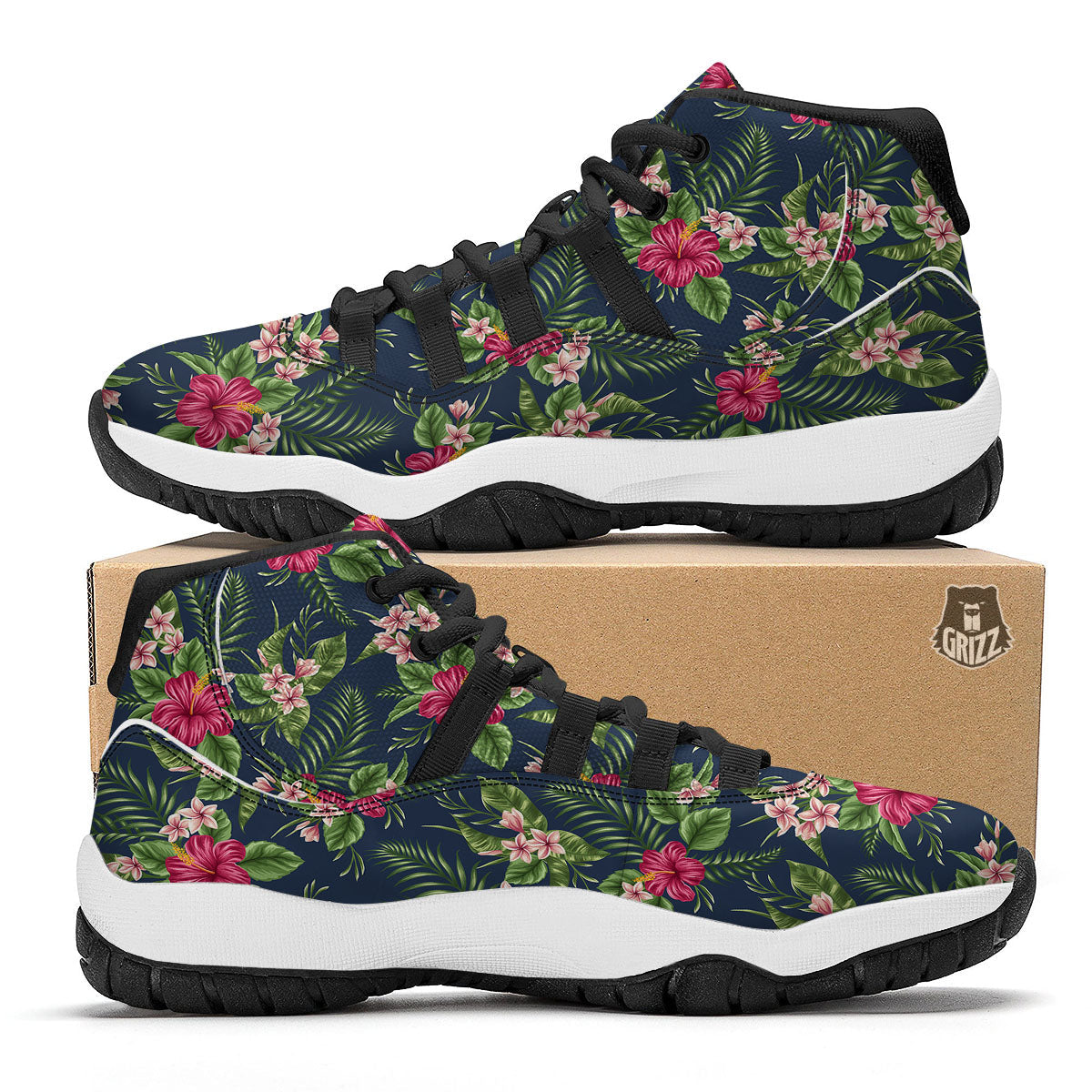 French Macarons Print Pattern Black Bball Shoes-grizzshop