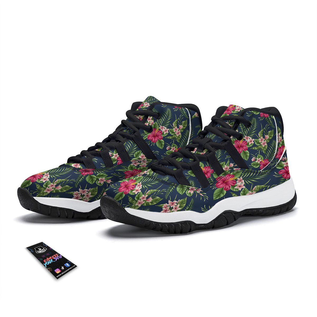 French Macarons Print Pattern Black Bball Shoes-grizzshop