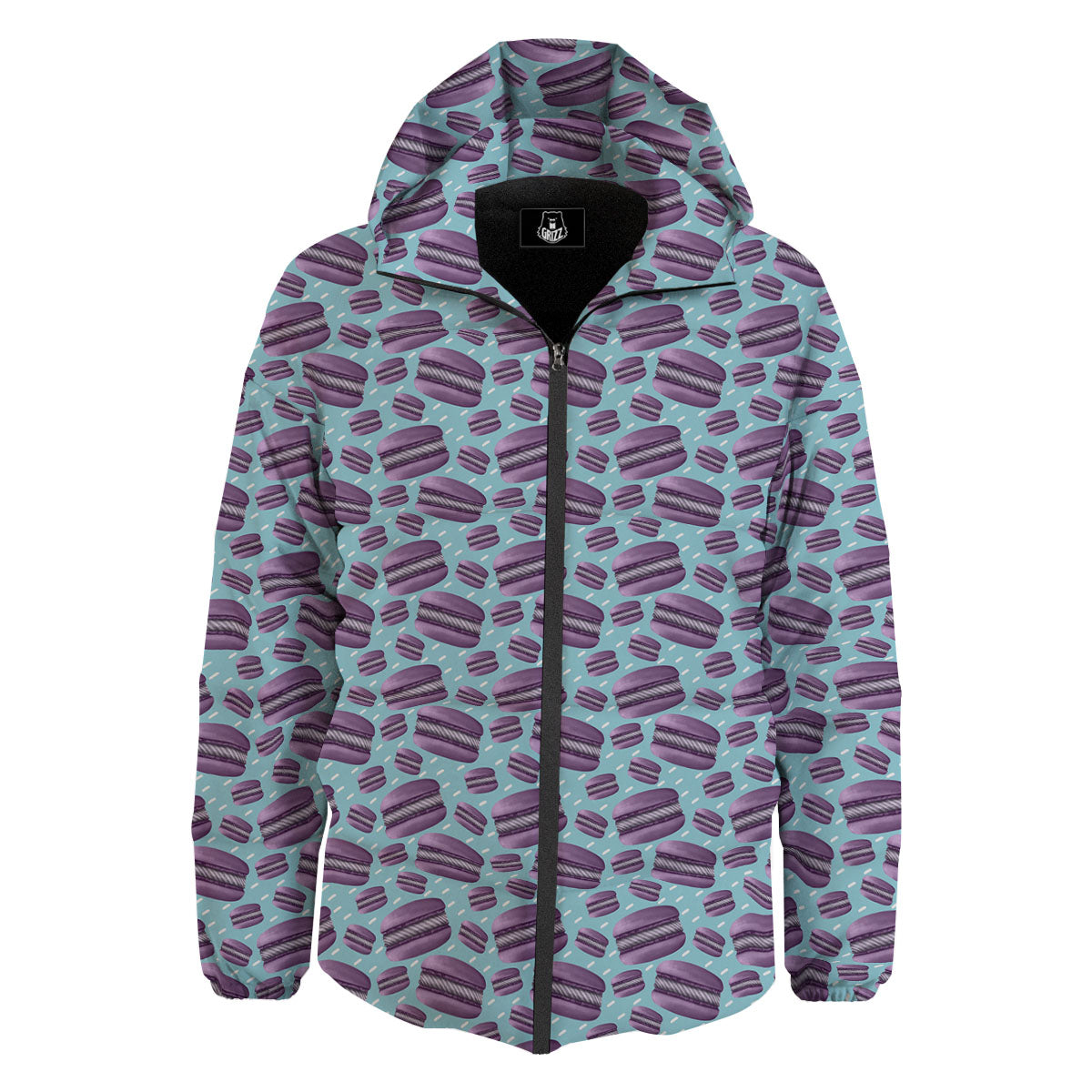 French Macarons Print Pattern Down Jacket-grizzshop