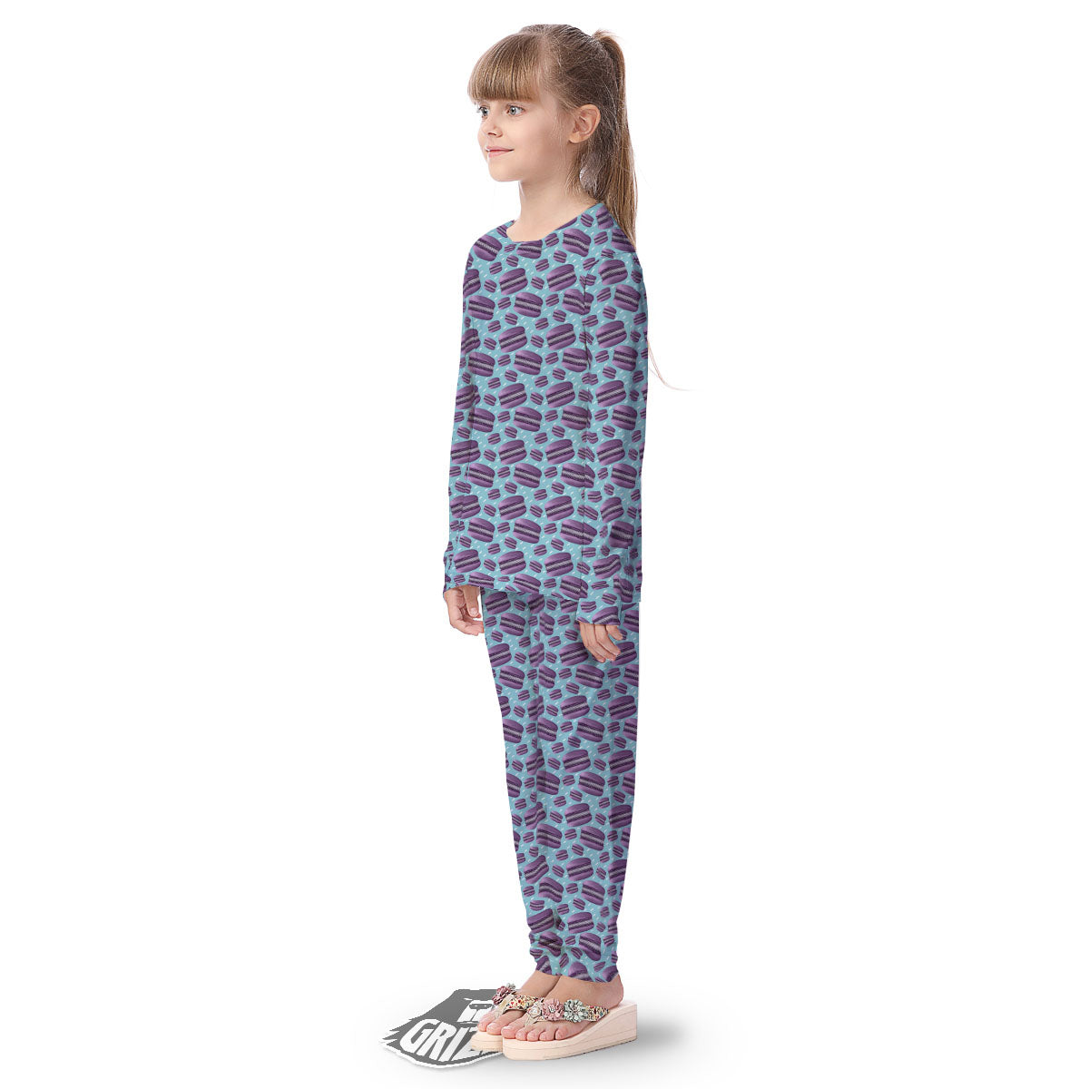 French Macarons Print Pattern Kid's Pajamas-grizzshop