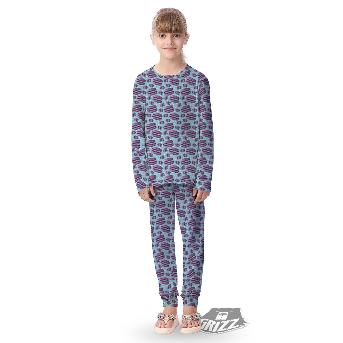 French Macarons Print Pattern Kid's Pajamas-grizzshop