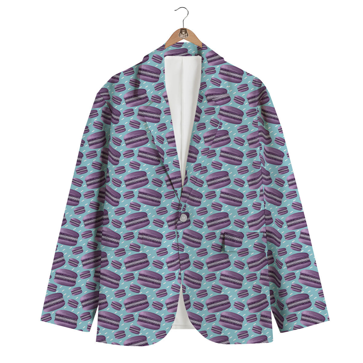 French Macarons Print Pattern Men's Blazer-grizzshop