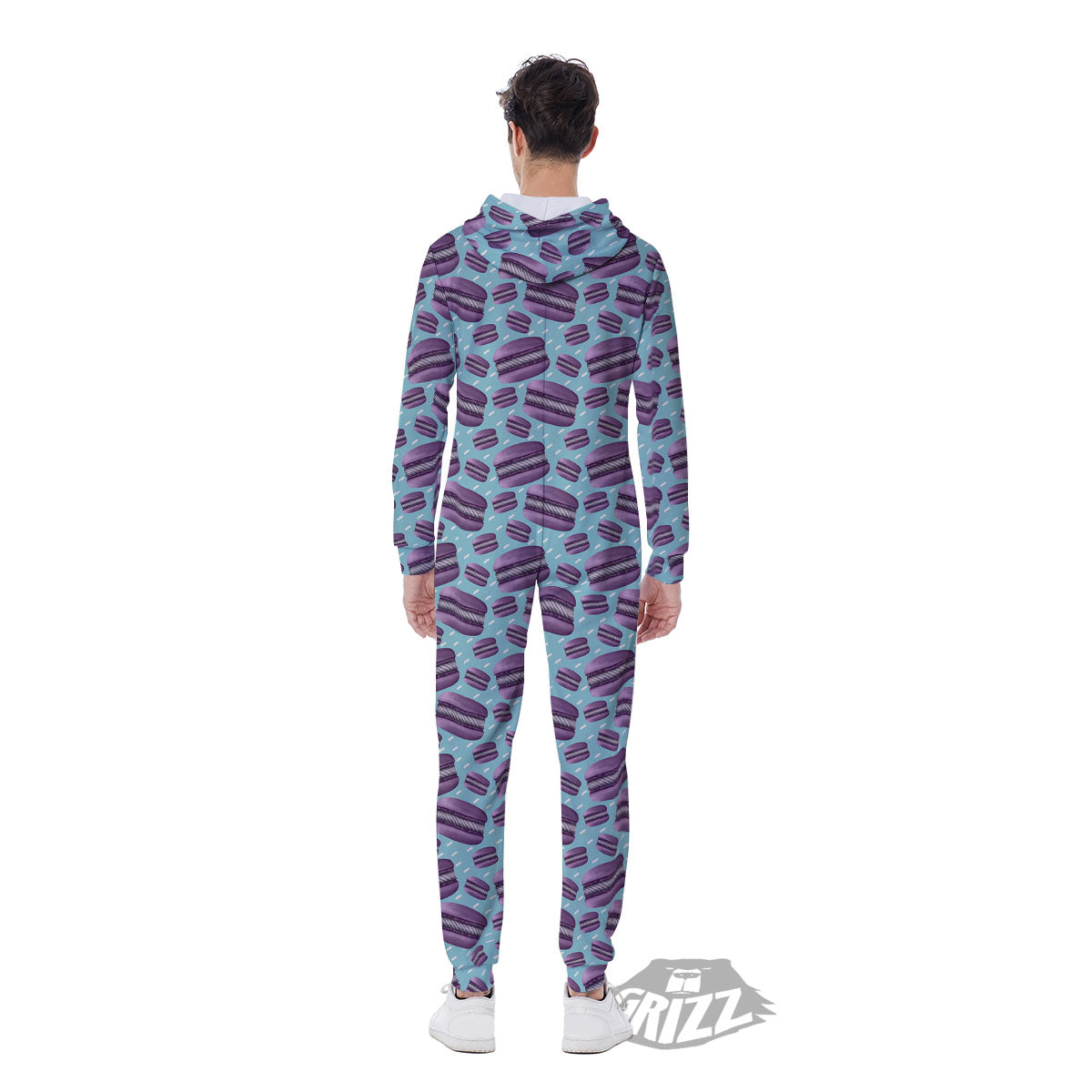 French Macarons Print Pattern Men's Jumpsuit-grizzshop