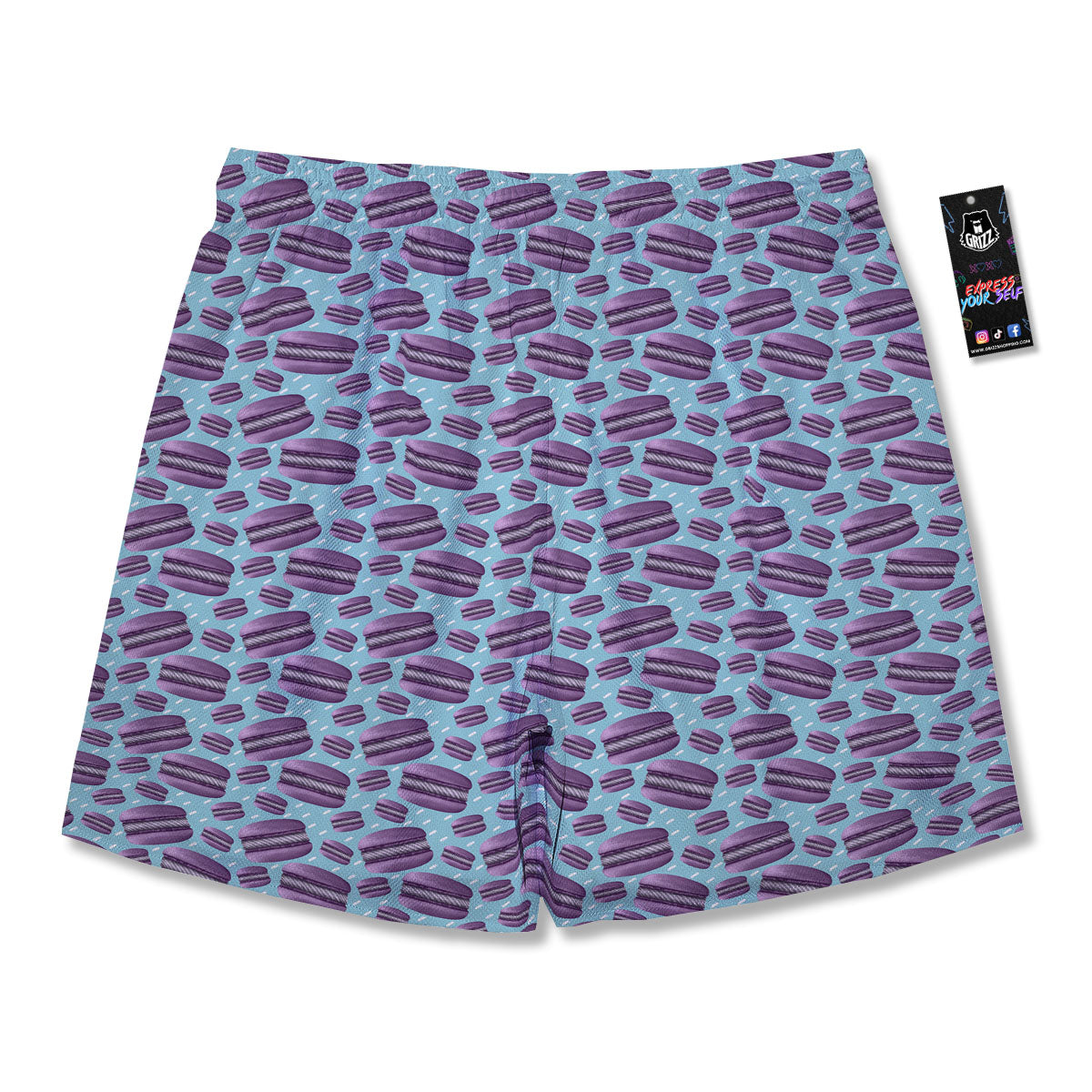 French Macarons Print Pattern Men's Running Shorts-grizzshop
