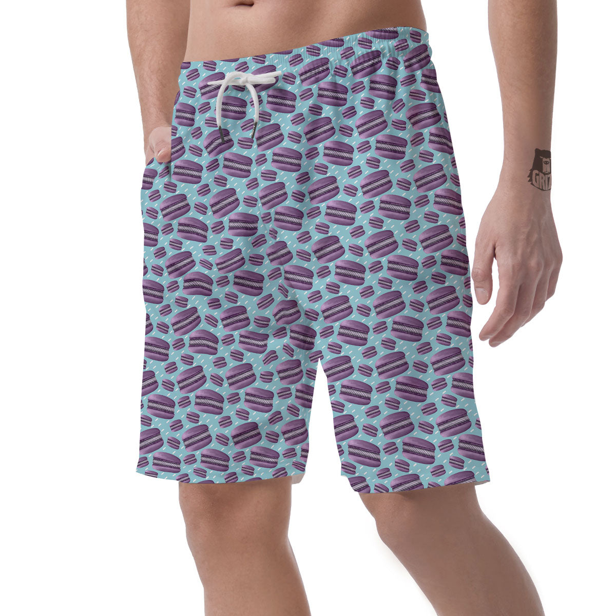 French Macarons Print Pattern Men's Shorts-grizzshop