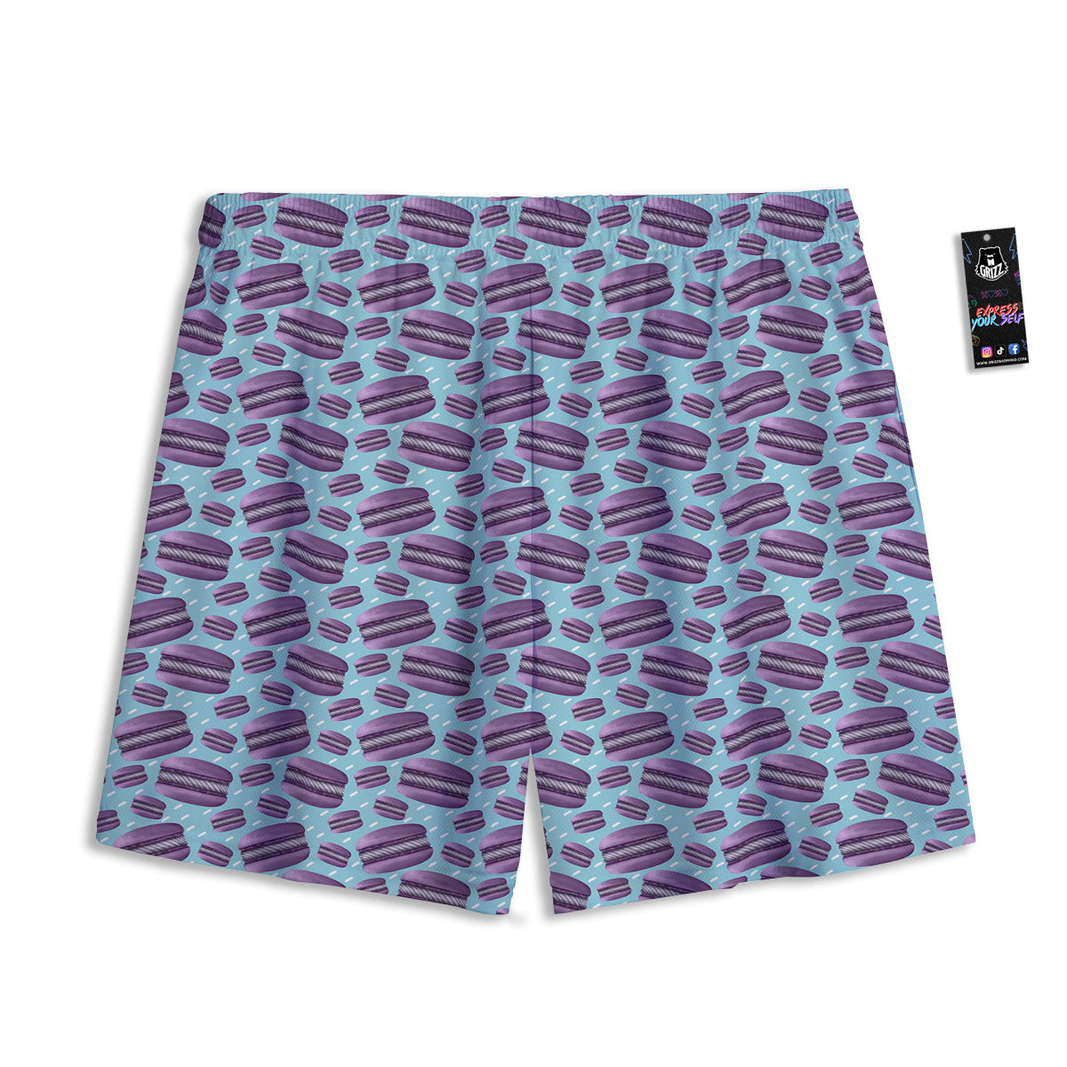 French Macarons Print Pattern Mesh Shorts