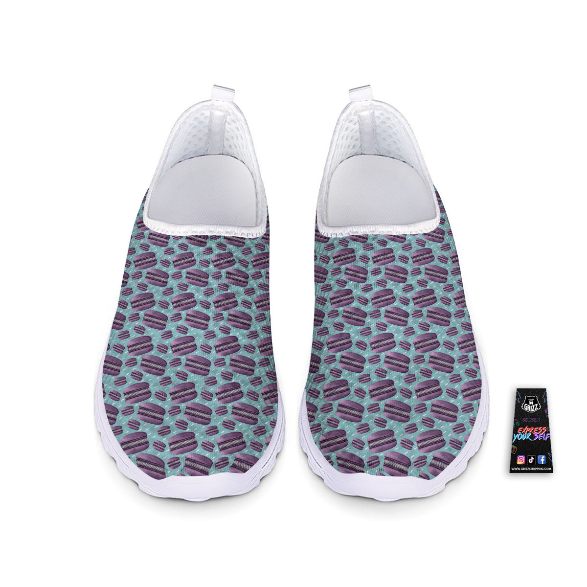 French Macarons Print Pattern Nurse Shoes-grizzshop