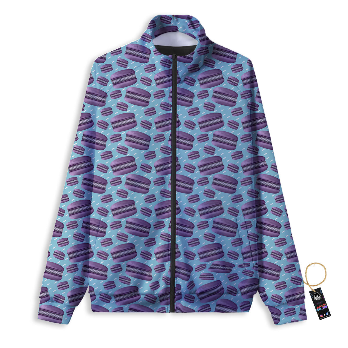 French Macarons Print Pattern Track Jacket-grizzshop