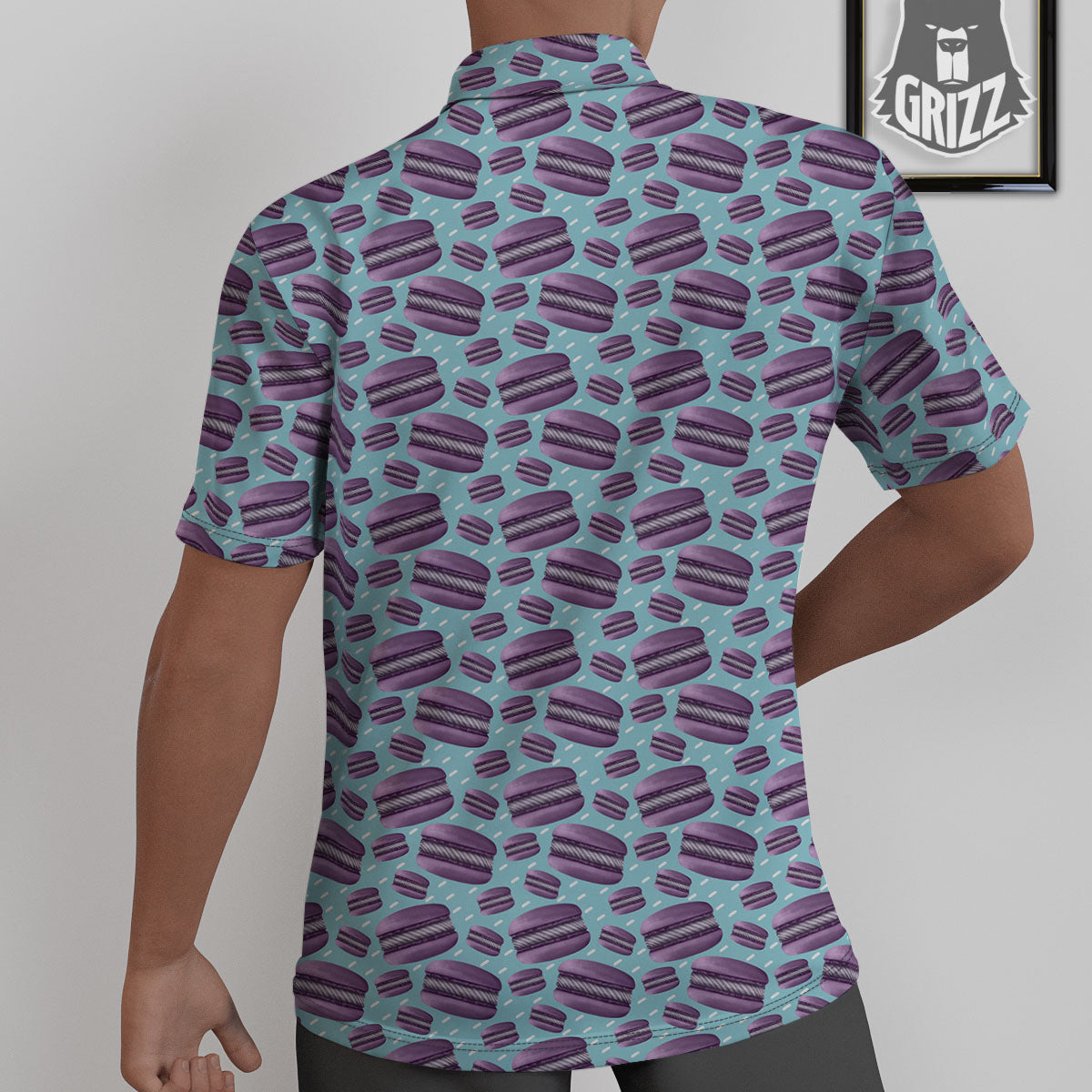 French Macarons Print Pattern Untucked Shirts-grizzshop