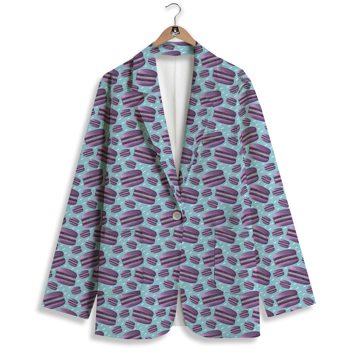 French Macarons Print Pattern Women's Blazer-grizzshop
