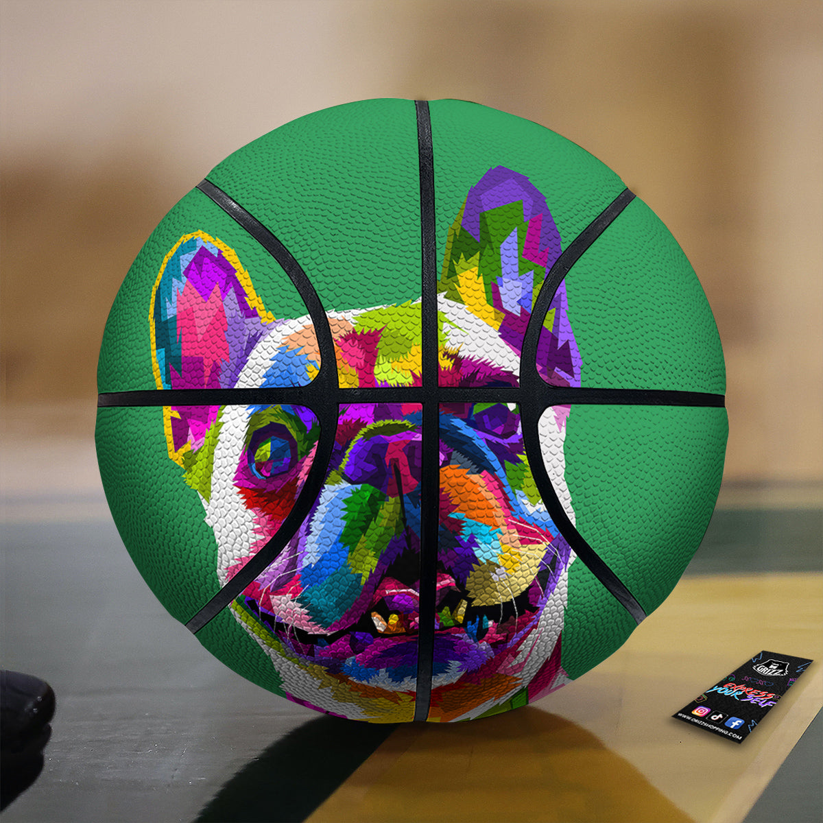 French Bulldog Coloful Print Basketball
