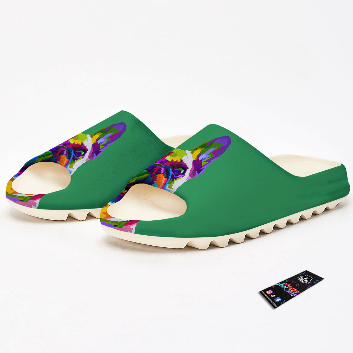 French Bulldog Coloful Print Sandals-grizzshop