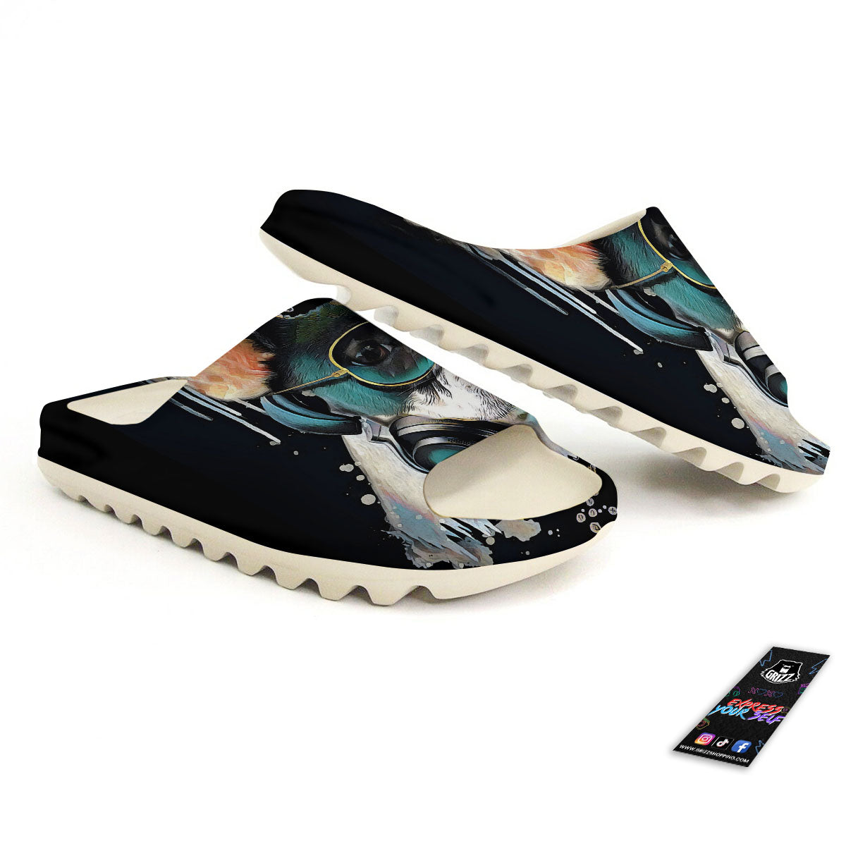 French Bulldog Puppy Watercolor Print Sandals-grizzshop