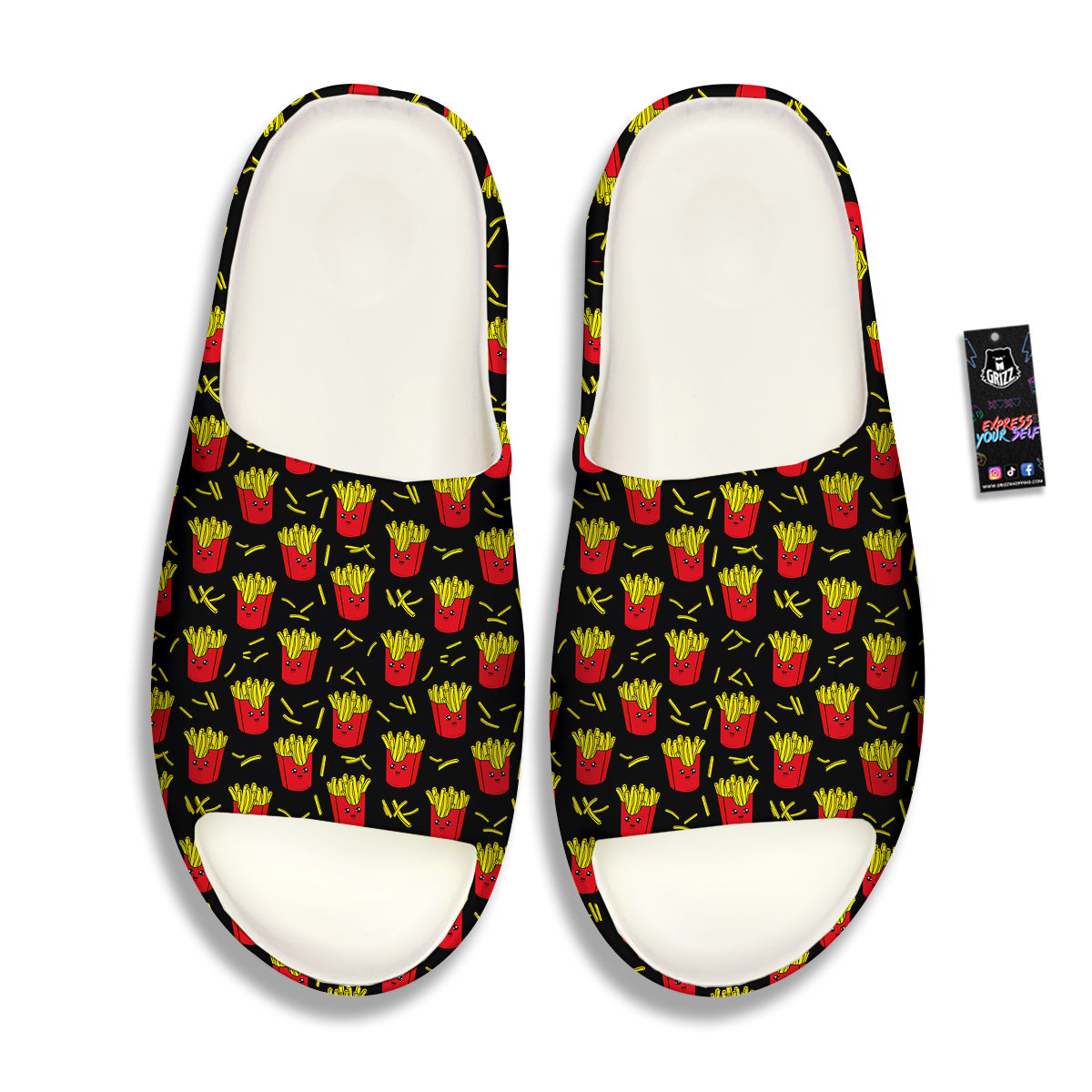 French Fries Cute Print Pattern Sandals-grizzshop