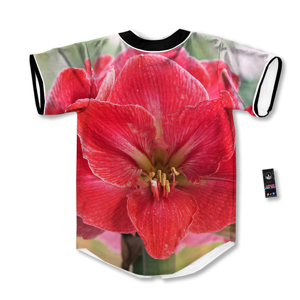 Fresh Amaryllis Print Baseball Jersey-grizzshop