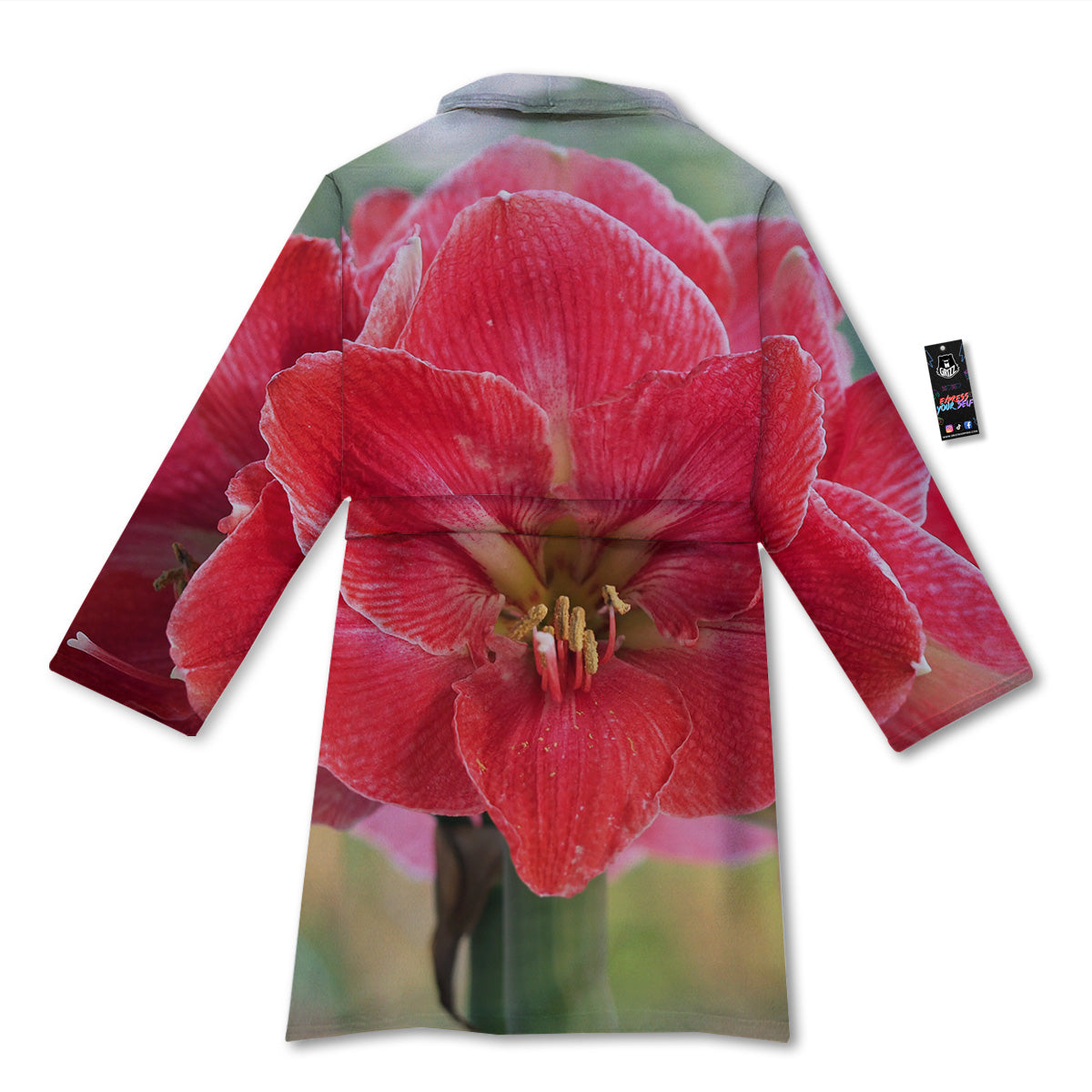 Fresh Amaryllis Print Bathrobe-grizzshop