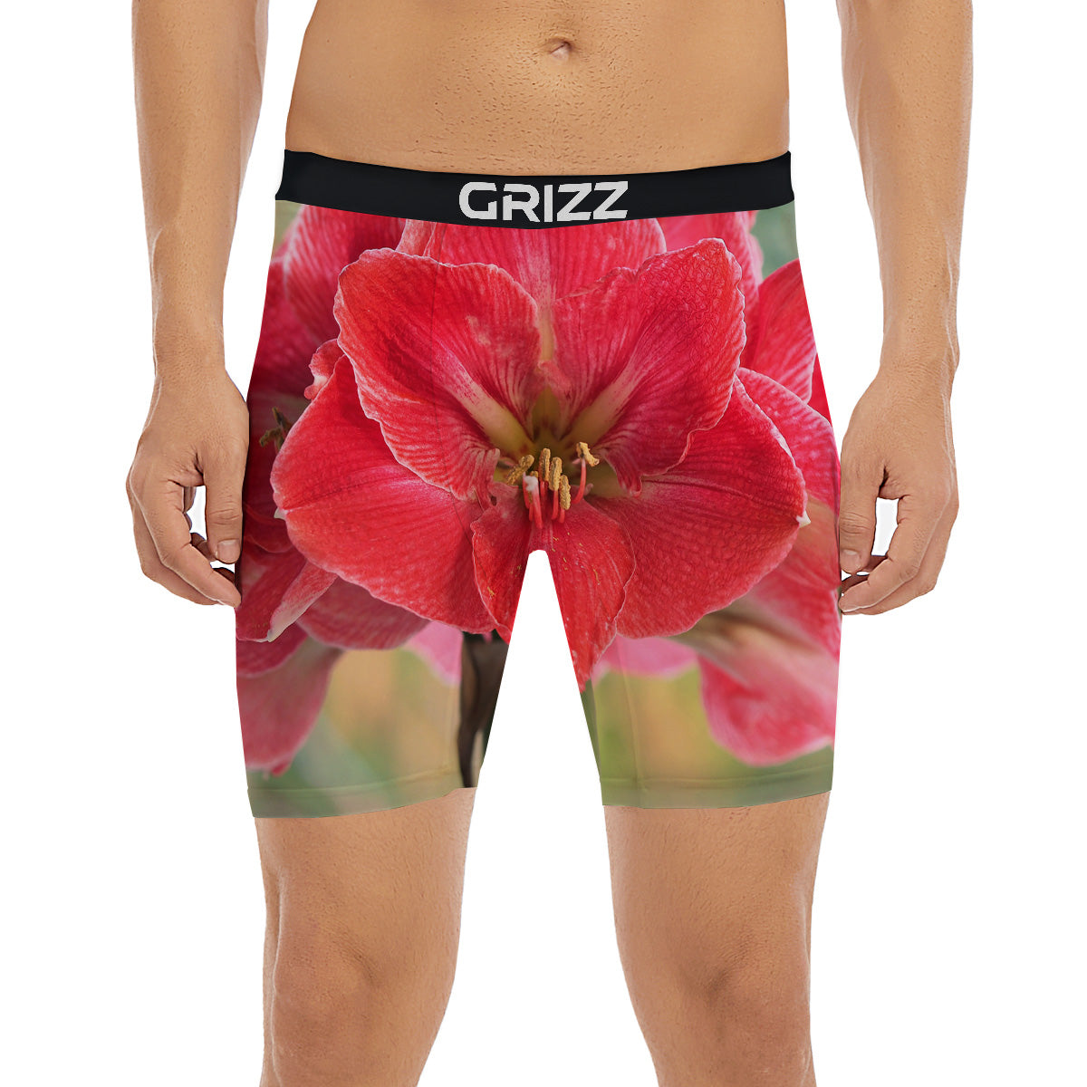 Fresh Amaryllis Print Boxer Briefs-grizzshop