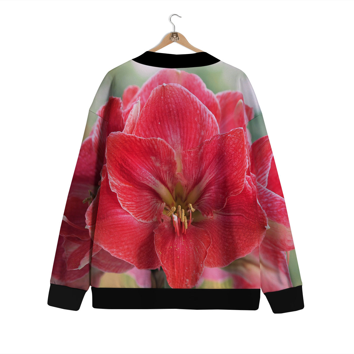 Fresh Amaryllis Print Cardigan-grizzshop