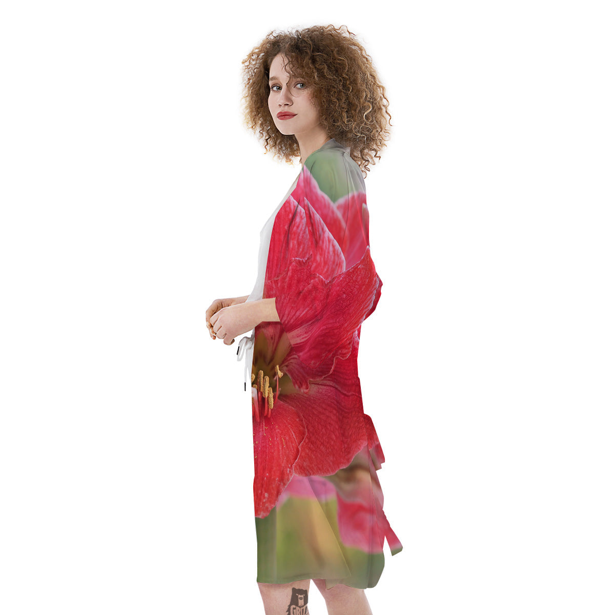 Fresh Amaryllis Print Kimono-grizzshop