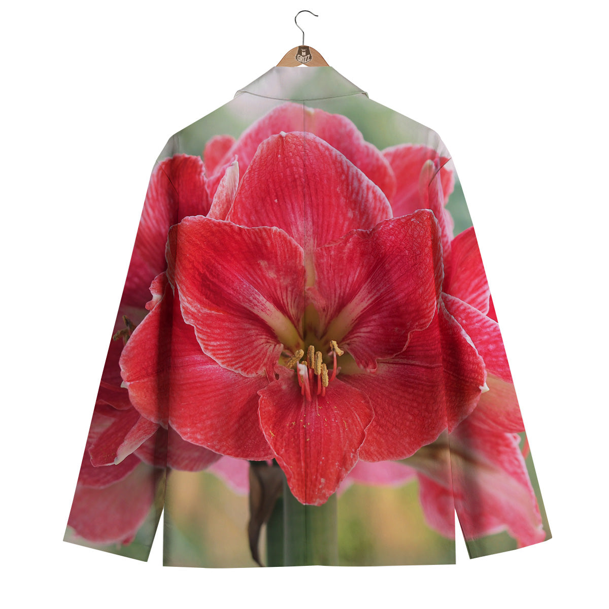 Fresh Amaryllis Print Men's Blazer-grizzshop
