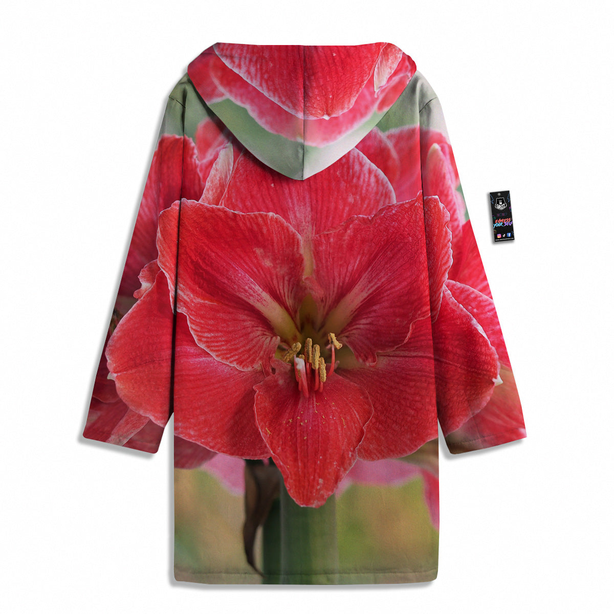 Fresh Amaryllis Print Men's Windbreaker Jacket-grizzshop