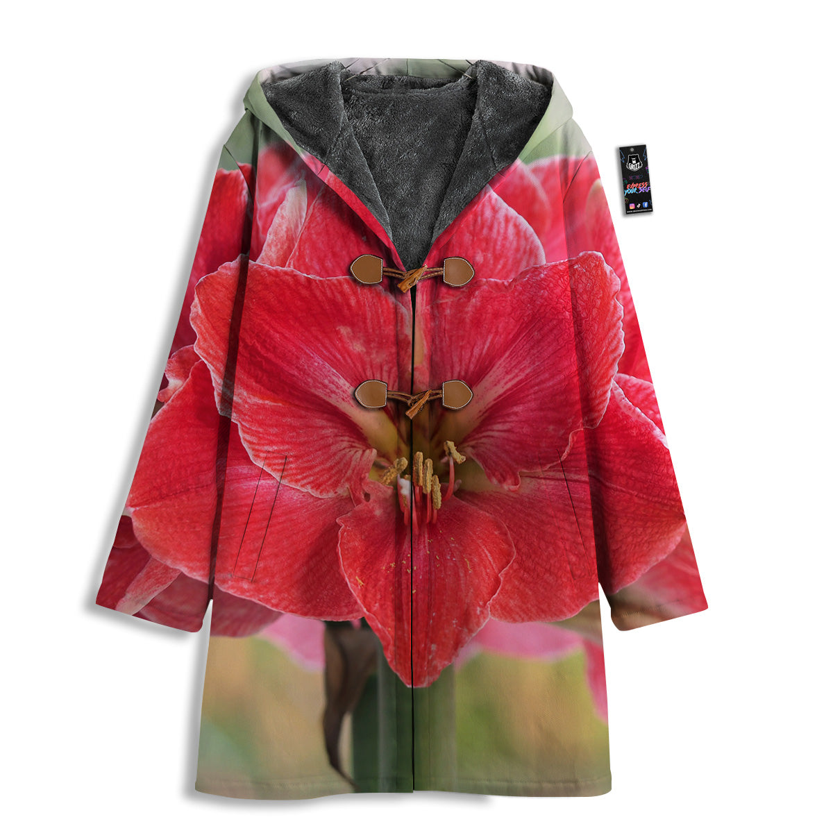 Fresh Amaryllis Print Men's Windbreaker Jacket-grizzshop