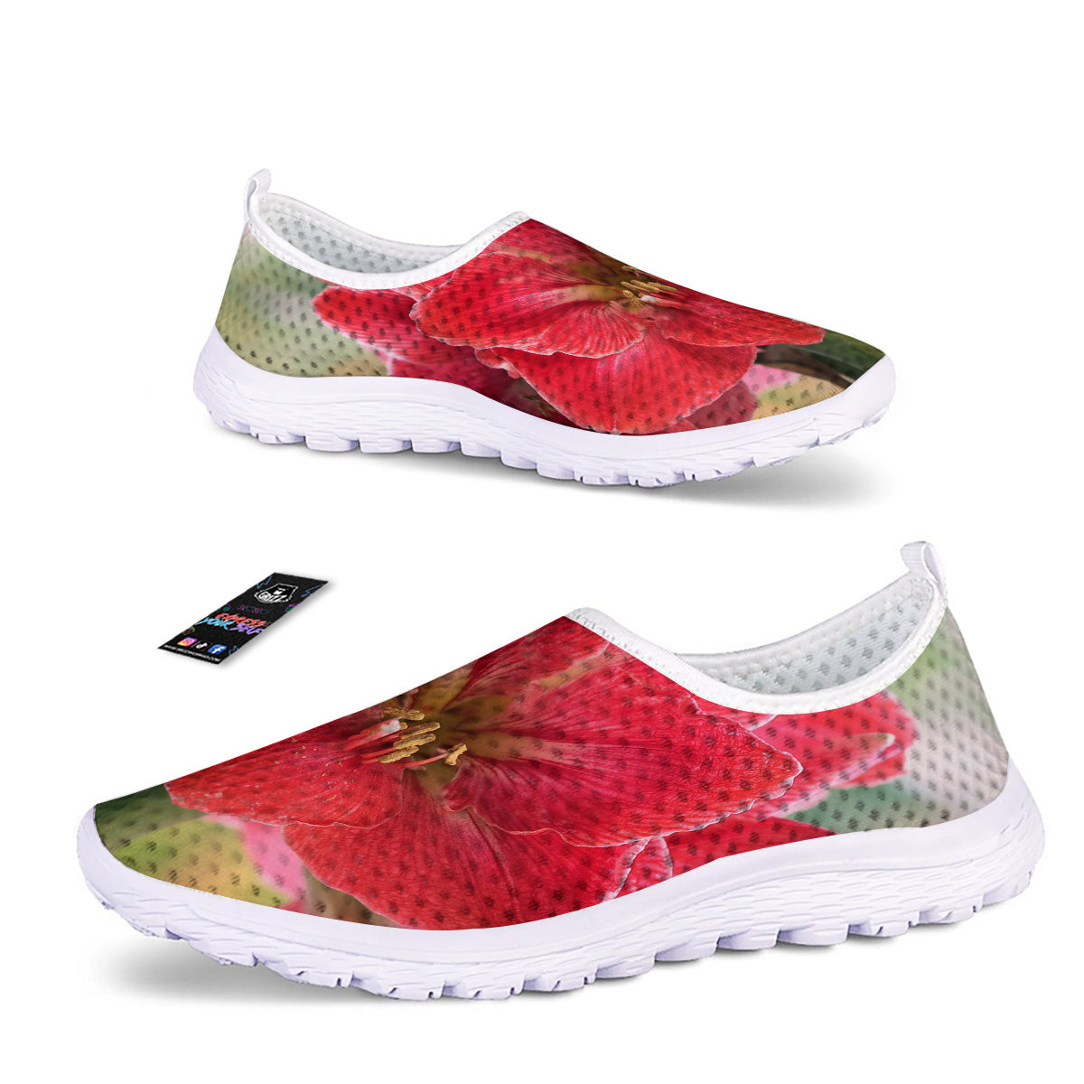 Fresh Amaryllis Print Nurse Shoes-grizzshop