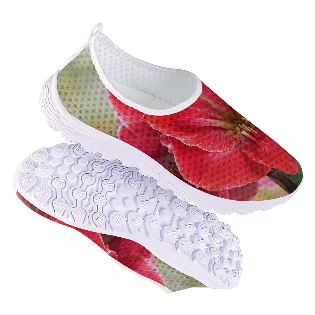 Fresh Amaryllis Print Nurse Shoes-grizzshop