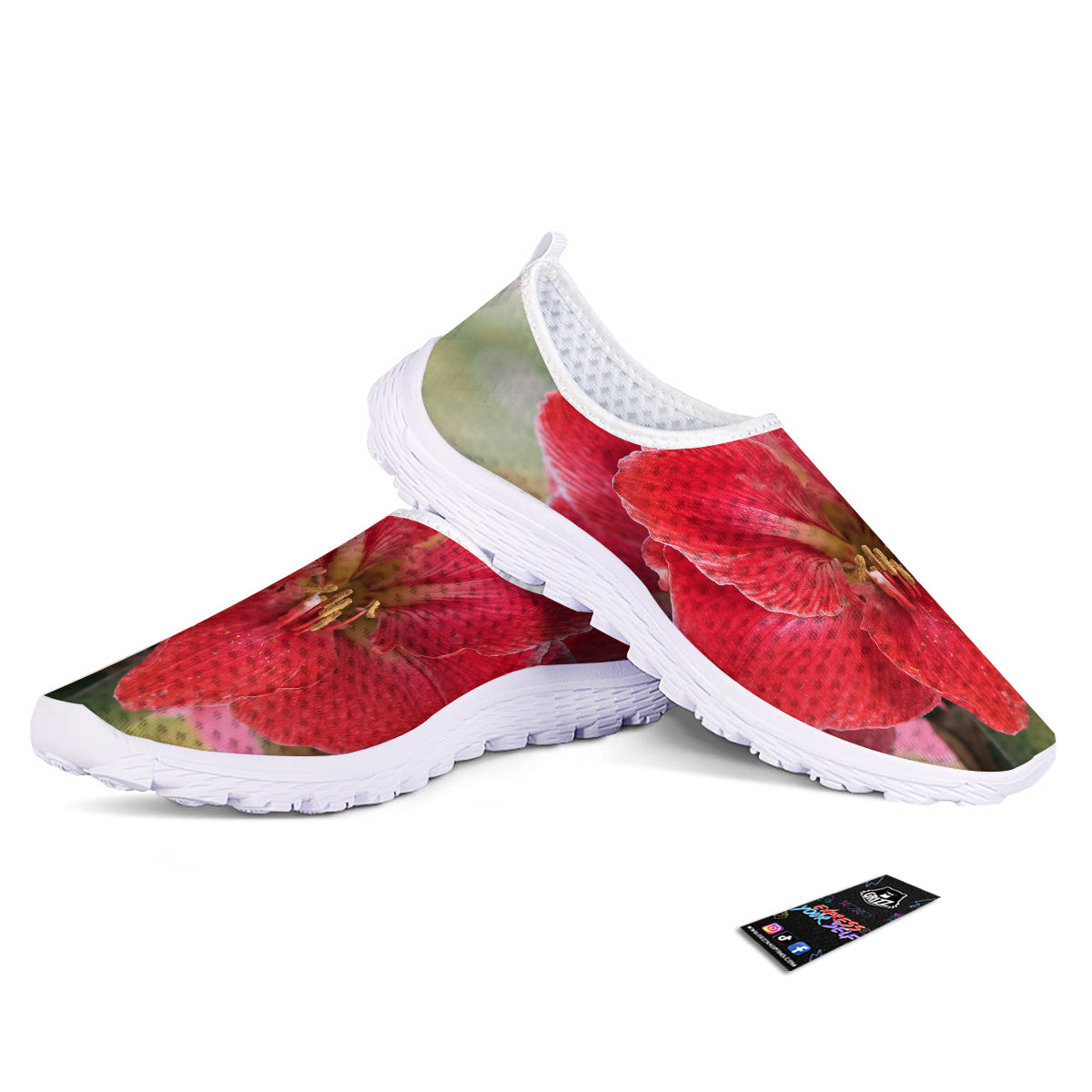 Fresh Amaryllis Print Nurse Shoes-grizzshop