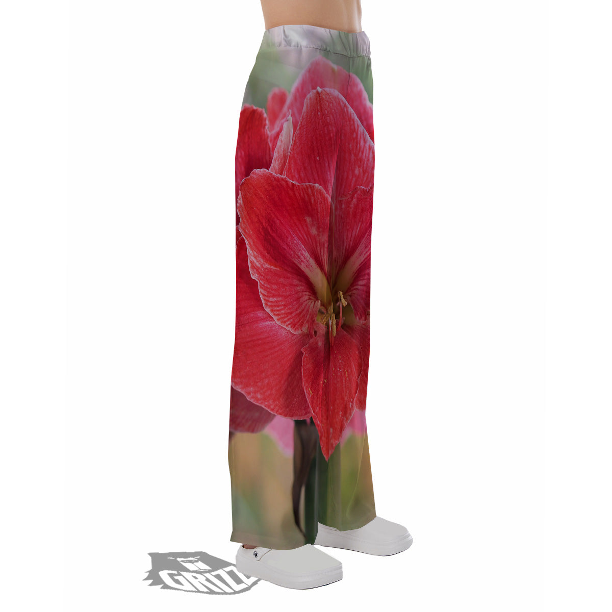 Fresh Amaryllis Print Pajama Pants-grizzshop