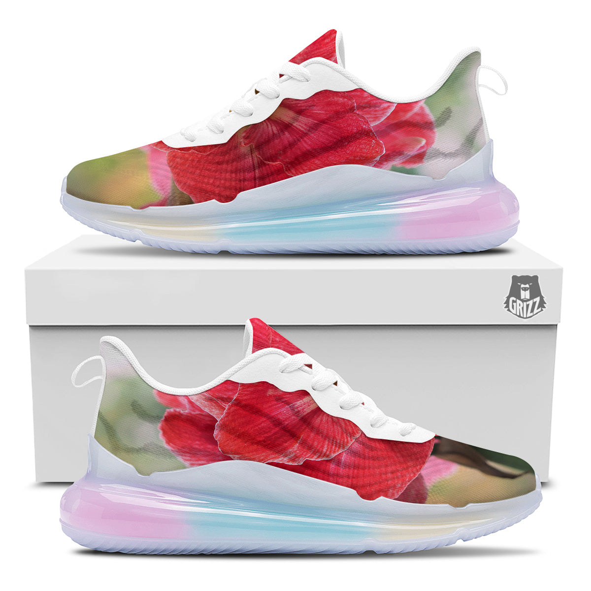 Fresh Amaryllis Print Running Sneakers-grizzshop